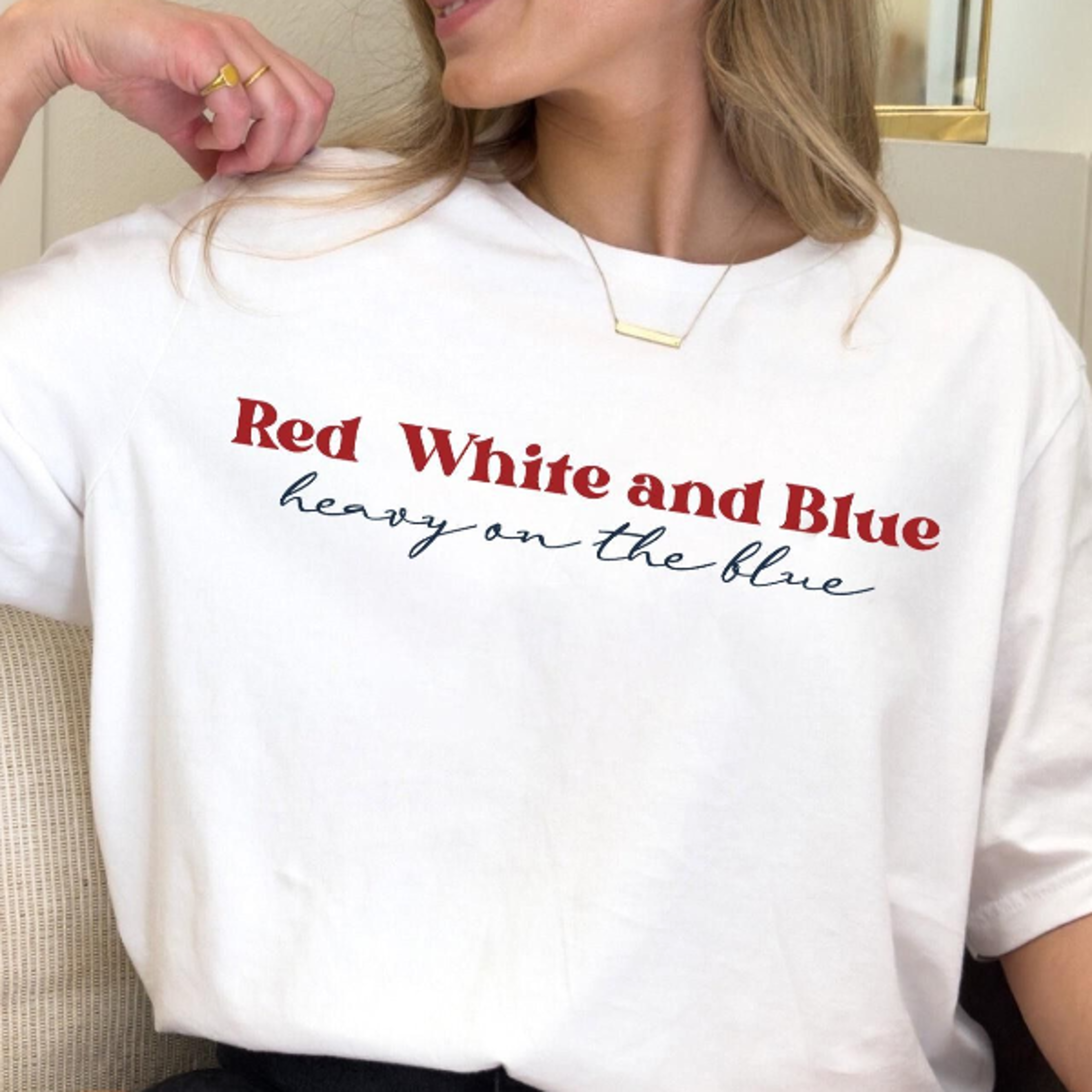 4th of july liberal shirt heavy on the blue patriotic feminist protest tee