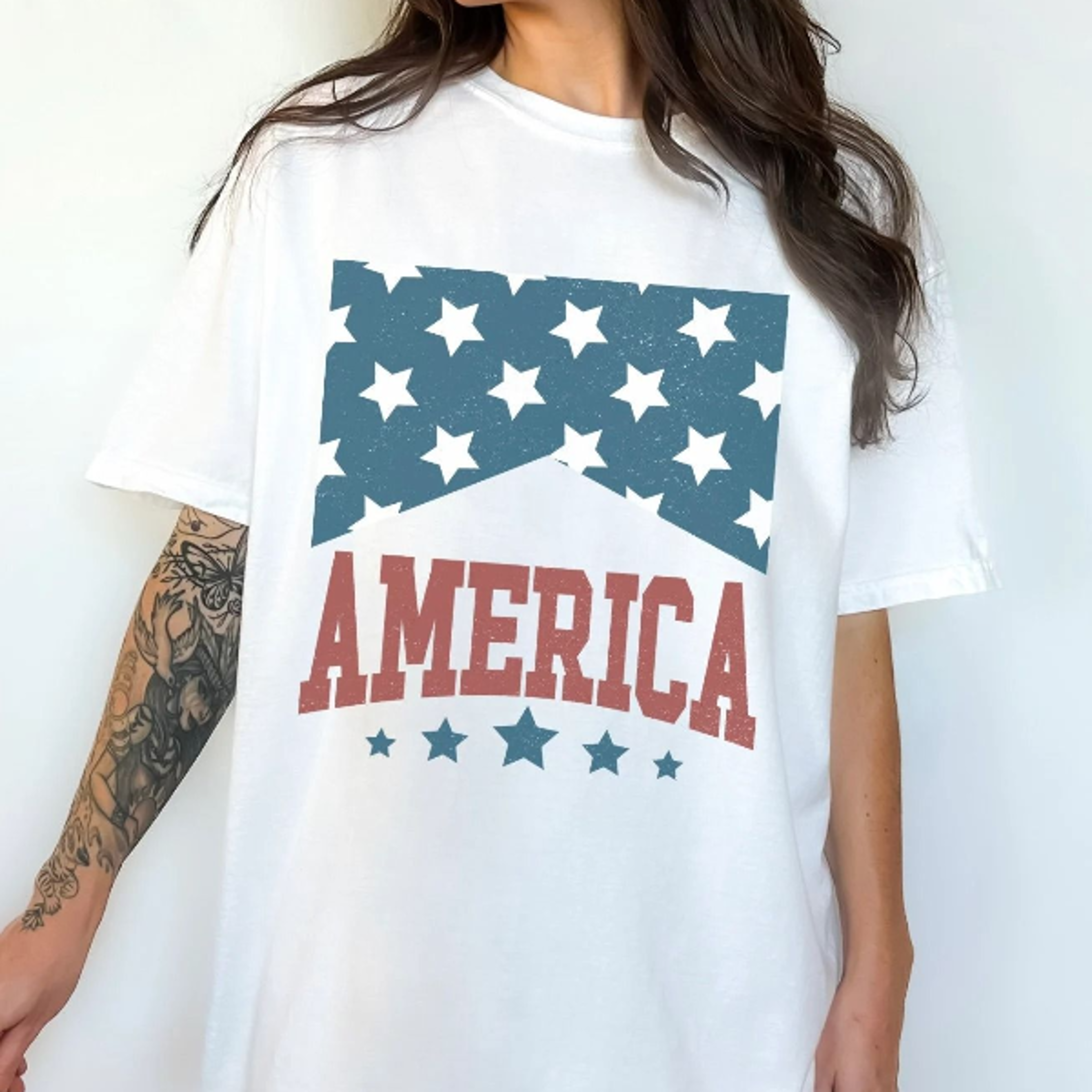 comfort colors usa flag retro patriotic 4th of july graphic tee