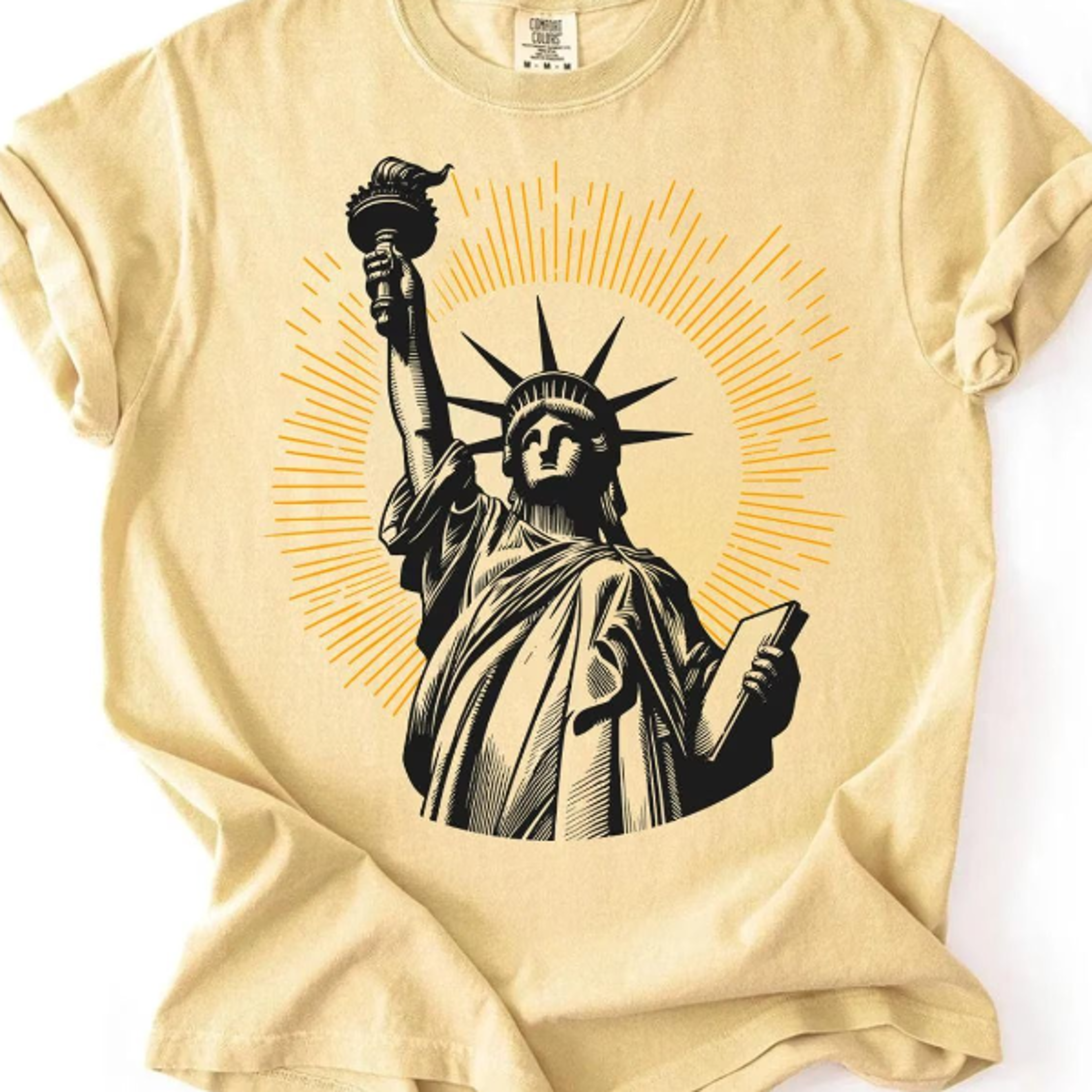 retro statue of liberty patriotic usa 4th of july graphic tee
