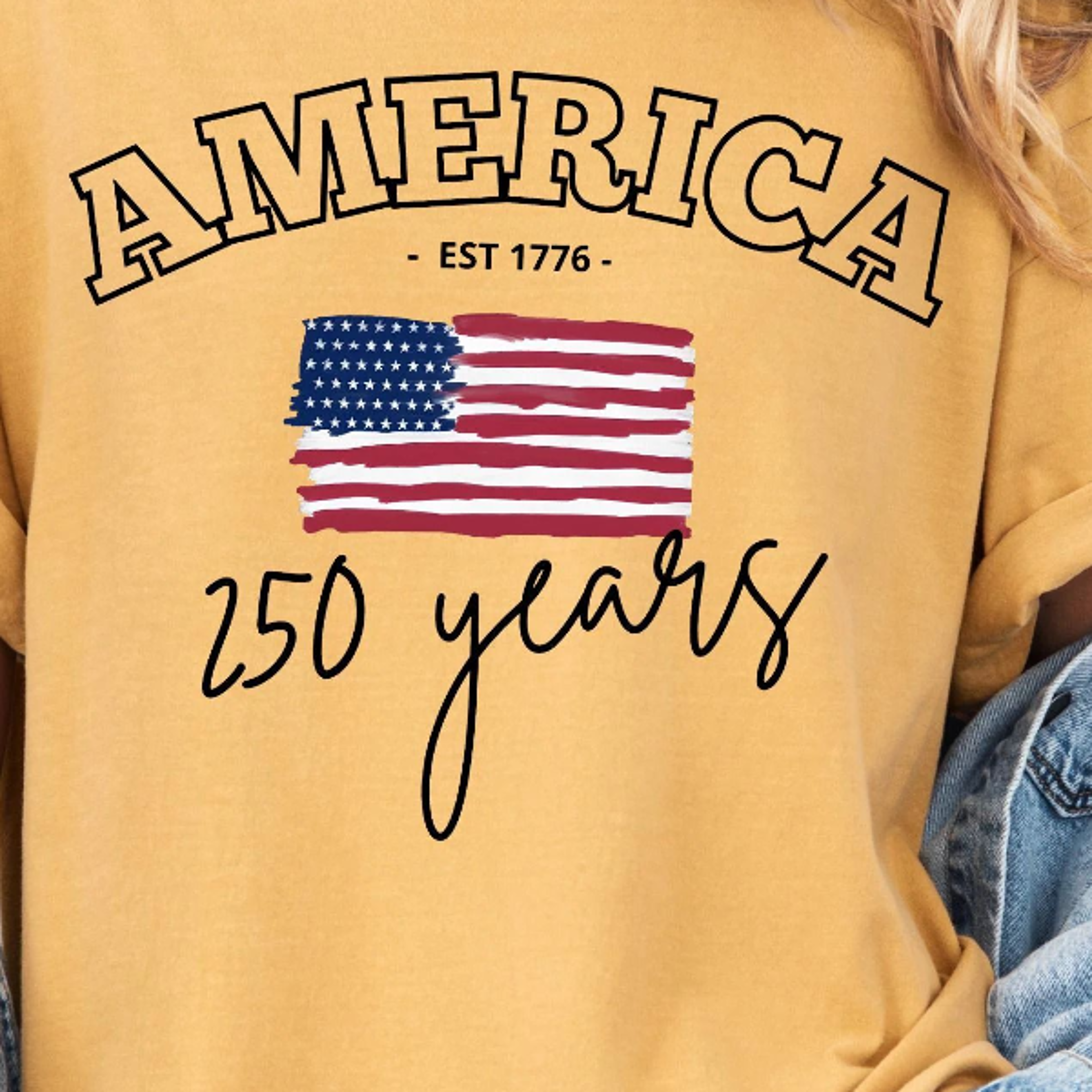 america 250 years patriotic american flag 1776–2026 anniversary graphic tee