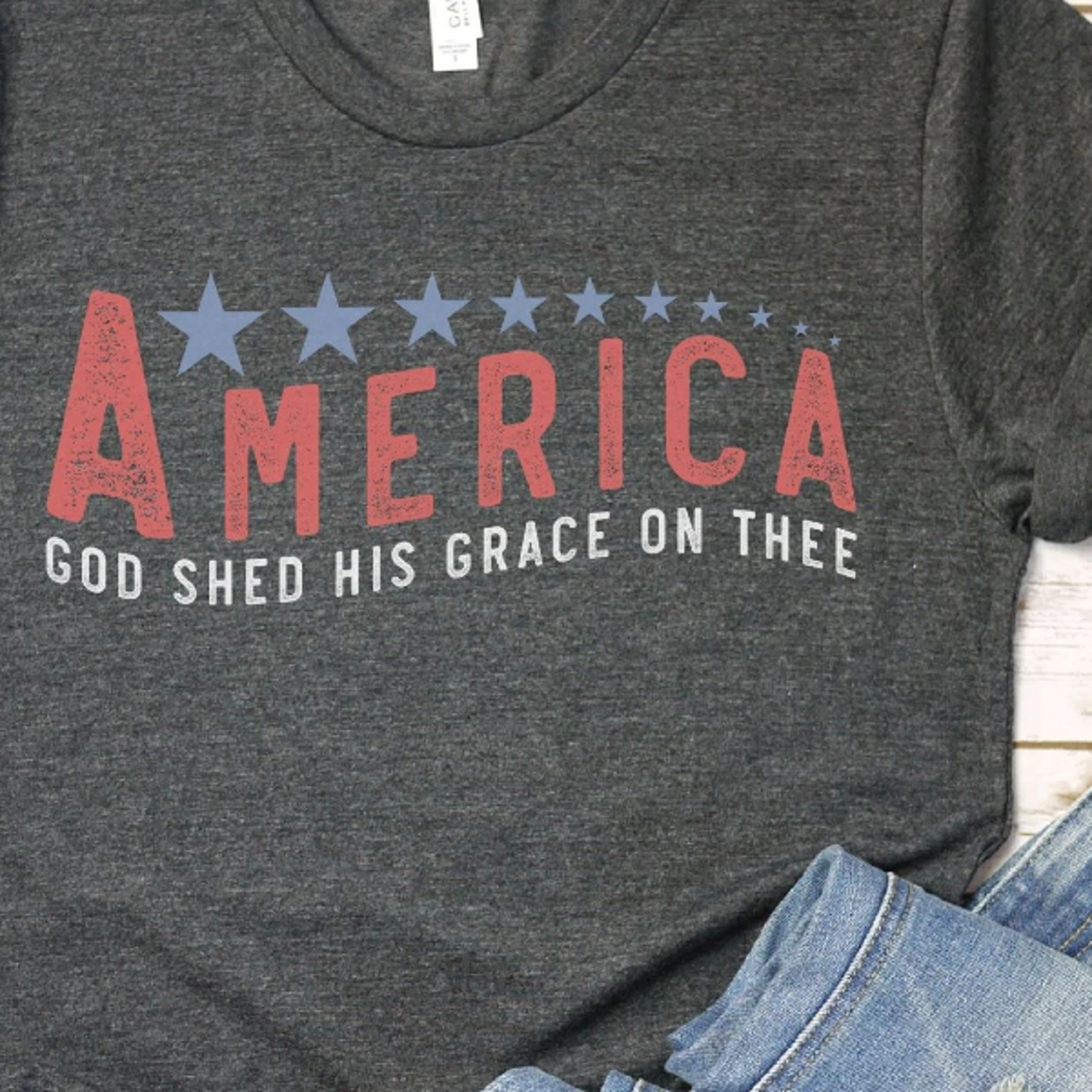 god shed his grace on thee shirt christian patriotic america tee