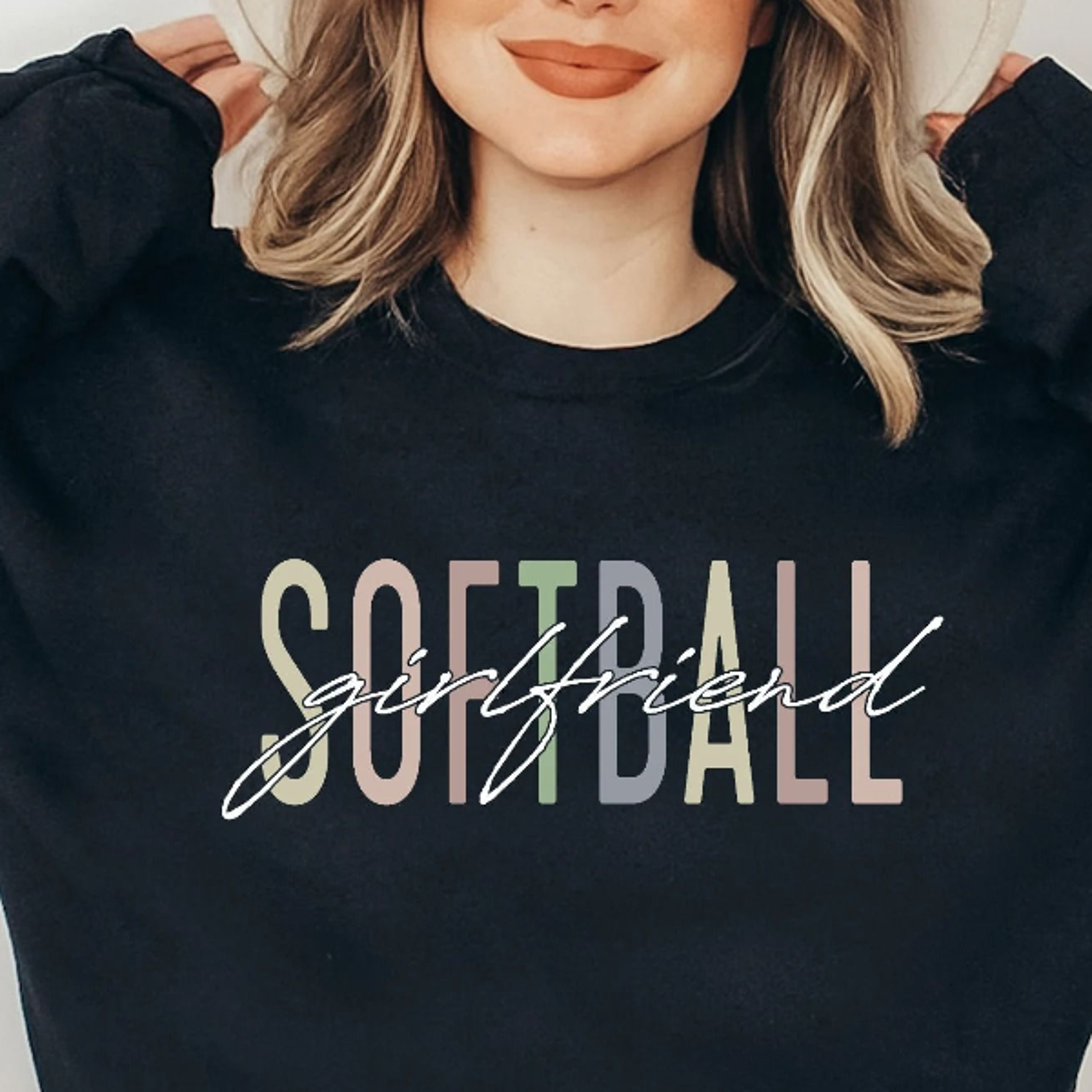 softball girlfriend crewneck sweatshirt hoodie softball gift apparel