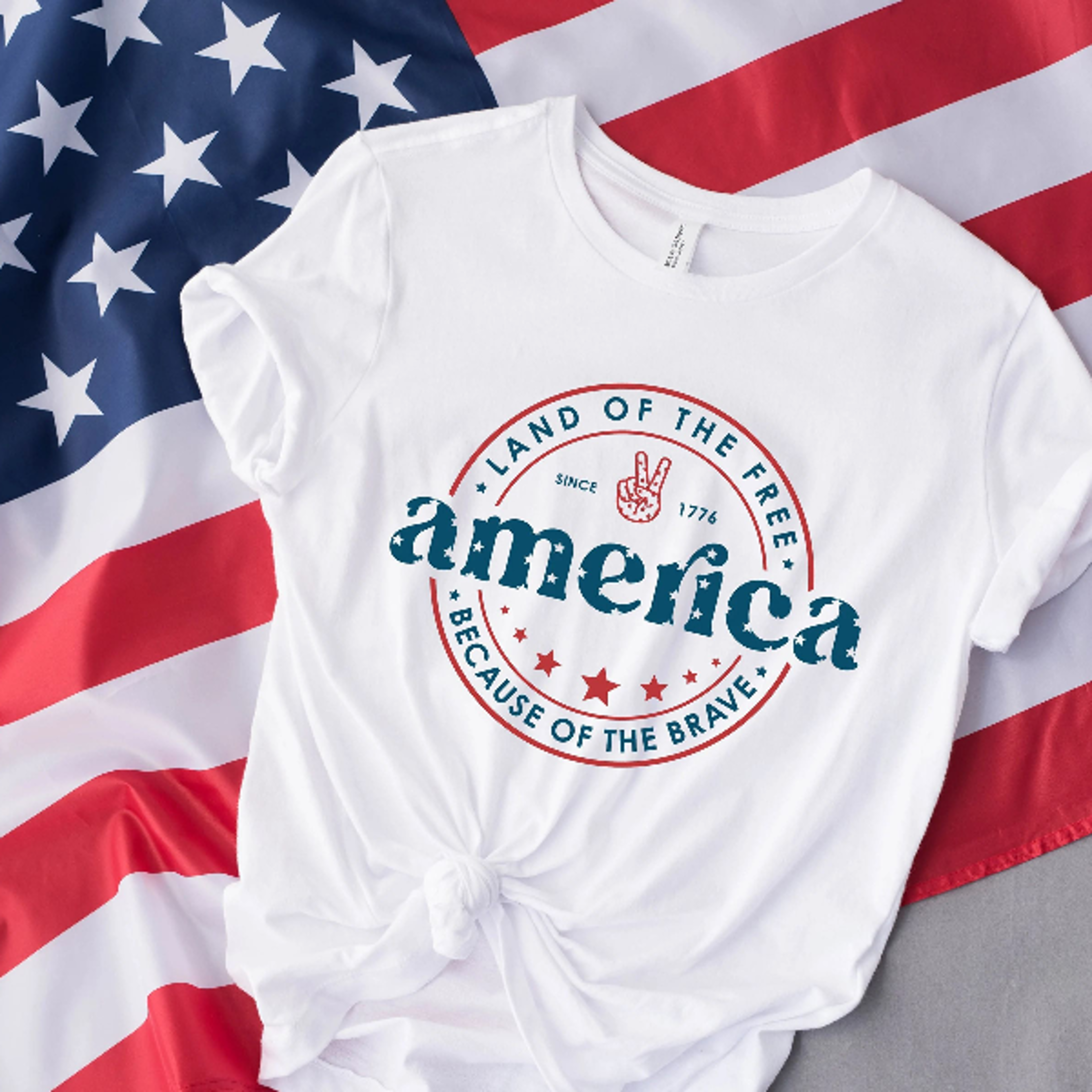 land of the free because of the brave patriotic america 4th of july shirt