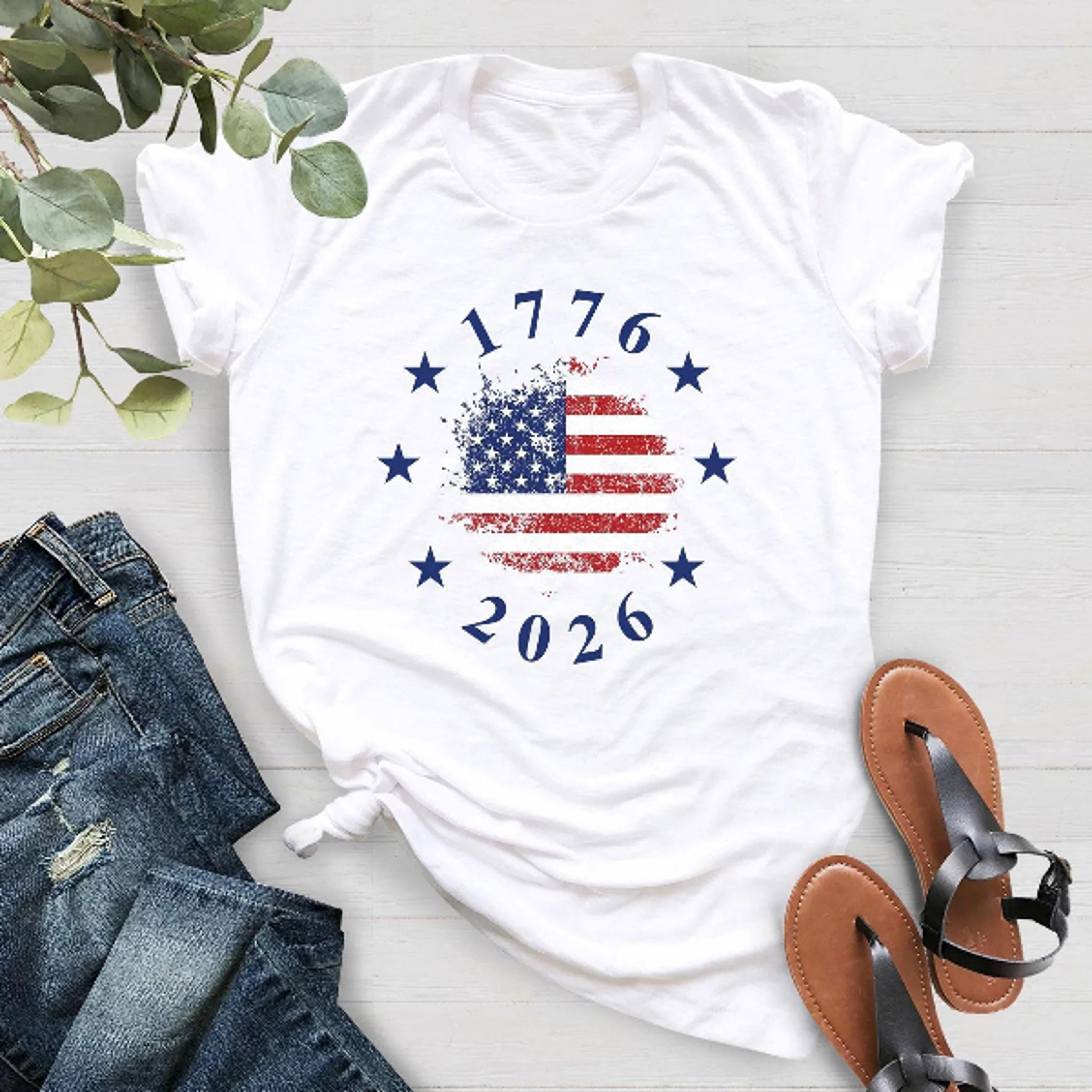 american 250 semiquincentennial 1776–2026 patriotic anniversary graphic tee