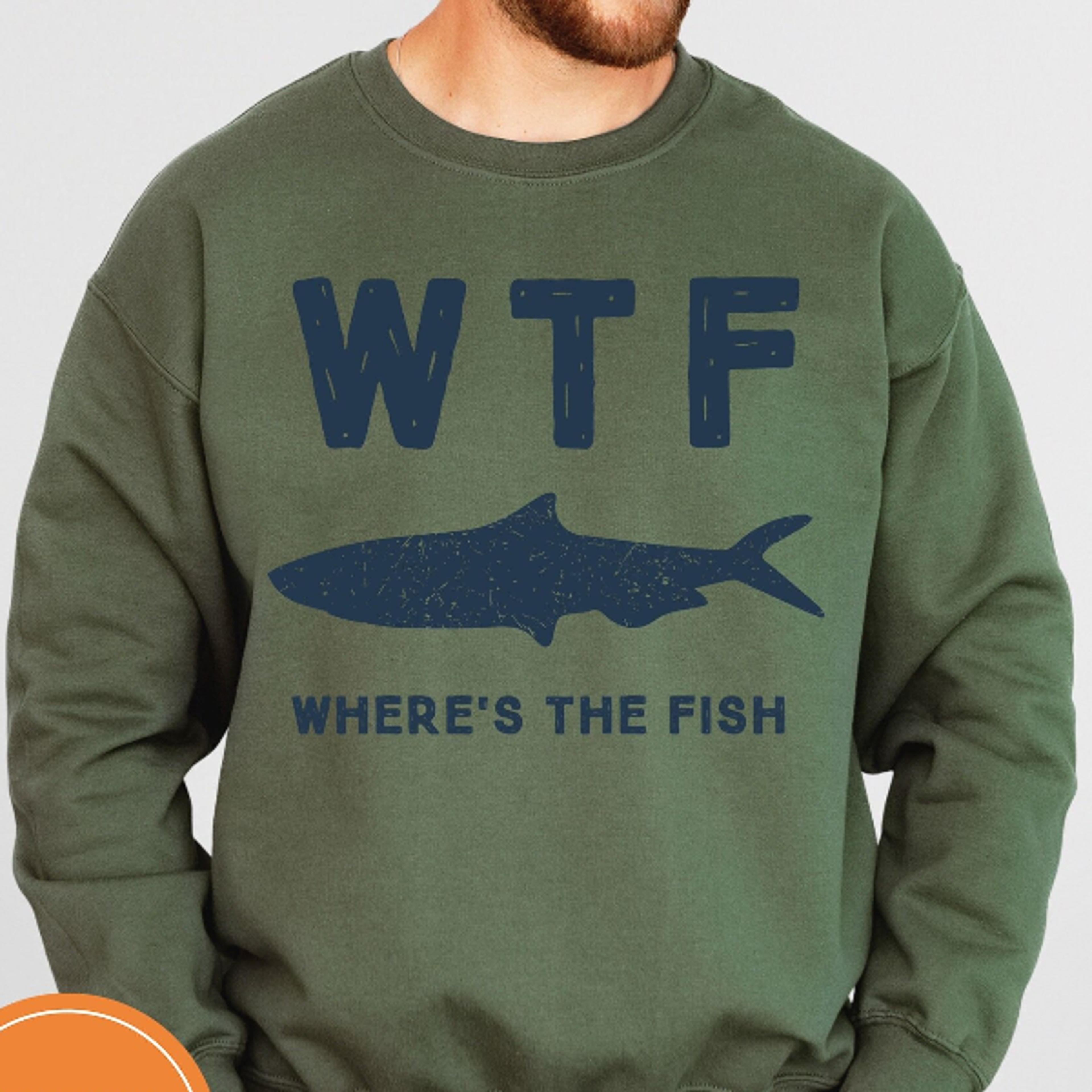 where's the fish crewneck sweatshirt funny fishing shirt men's angler gift