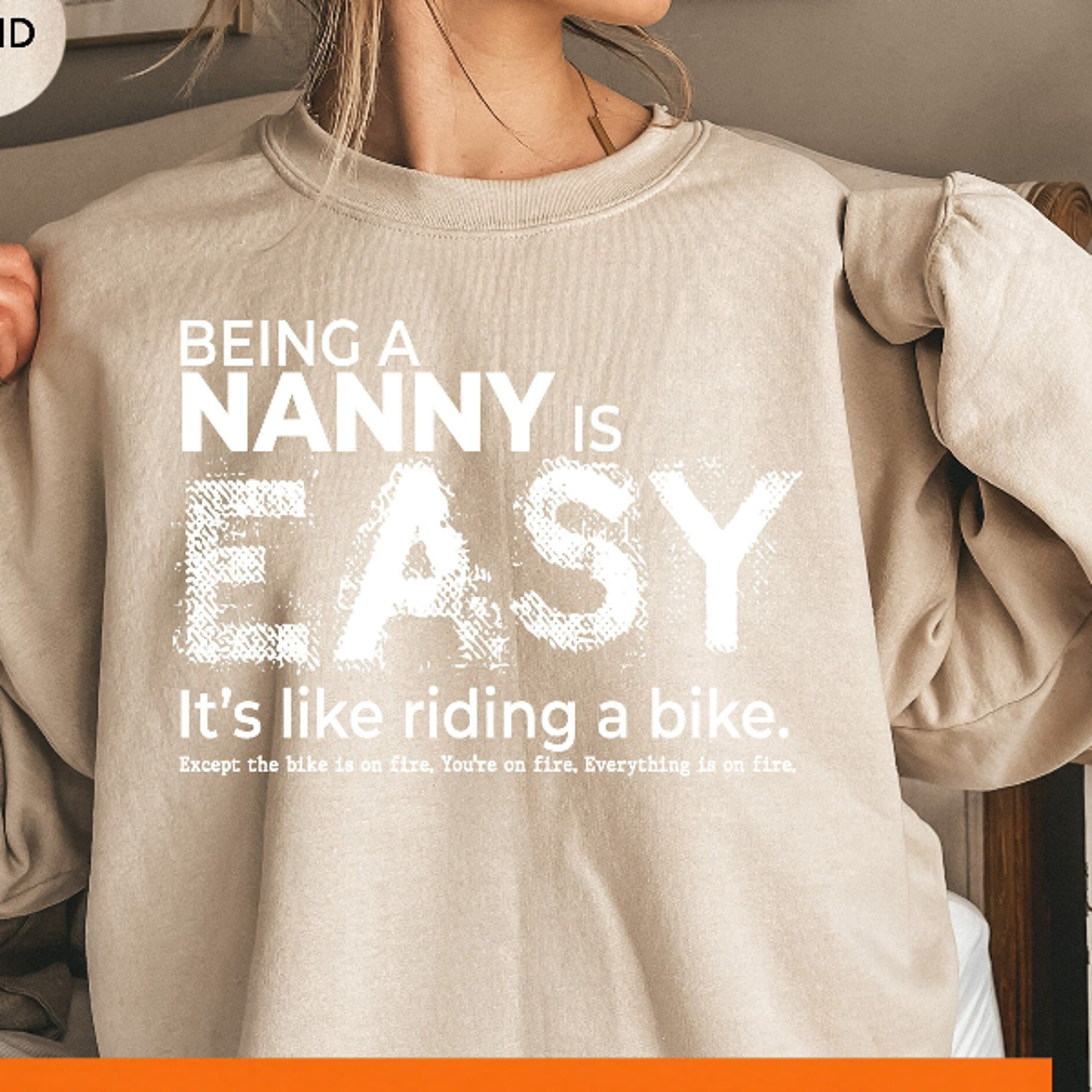 being a nanny is easy sweatshirt thank you caregiver grandma gift