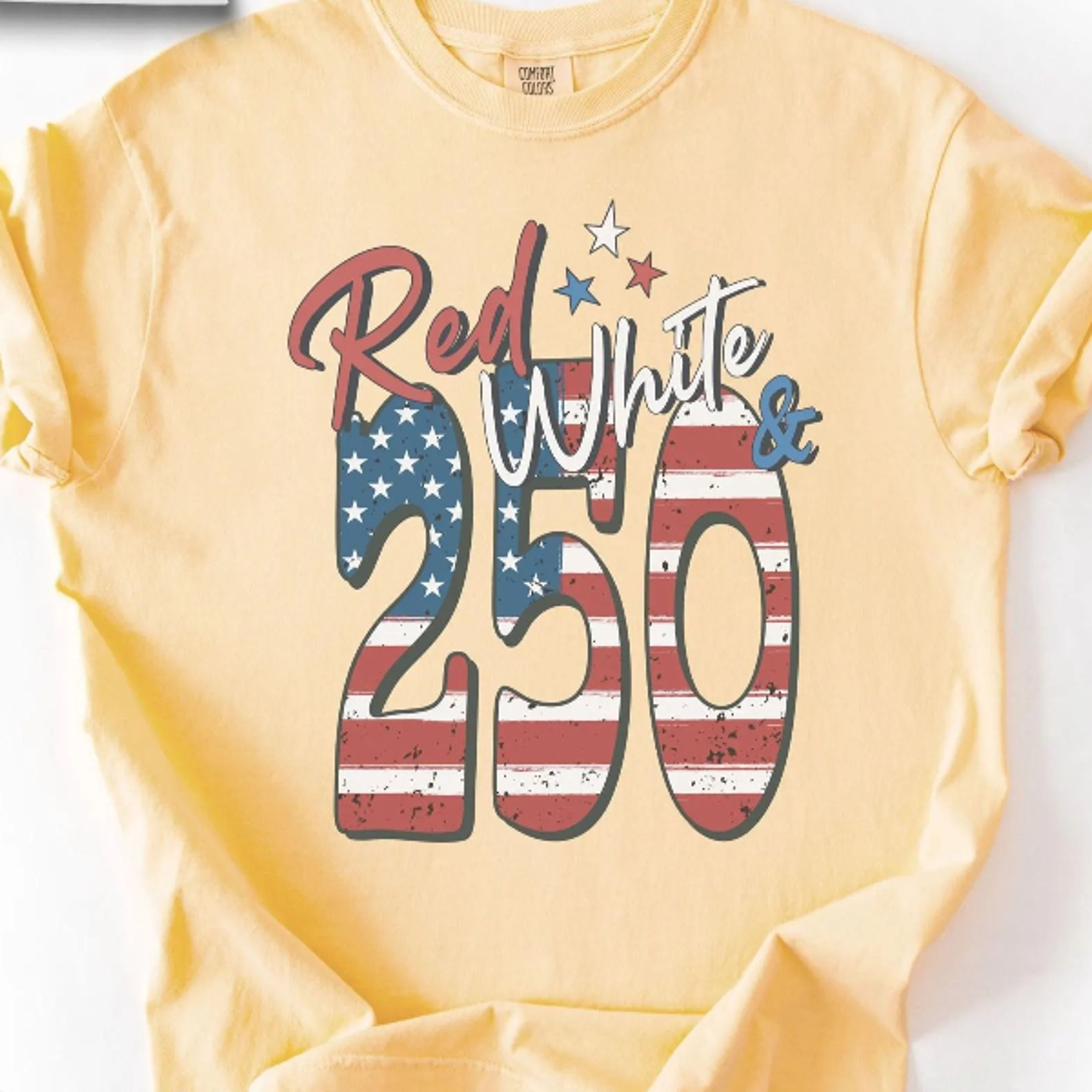 red, white & 250 patriotic america 1776–2026 4th of july graphic tee