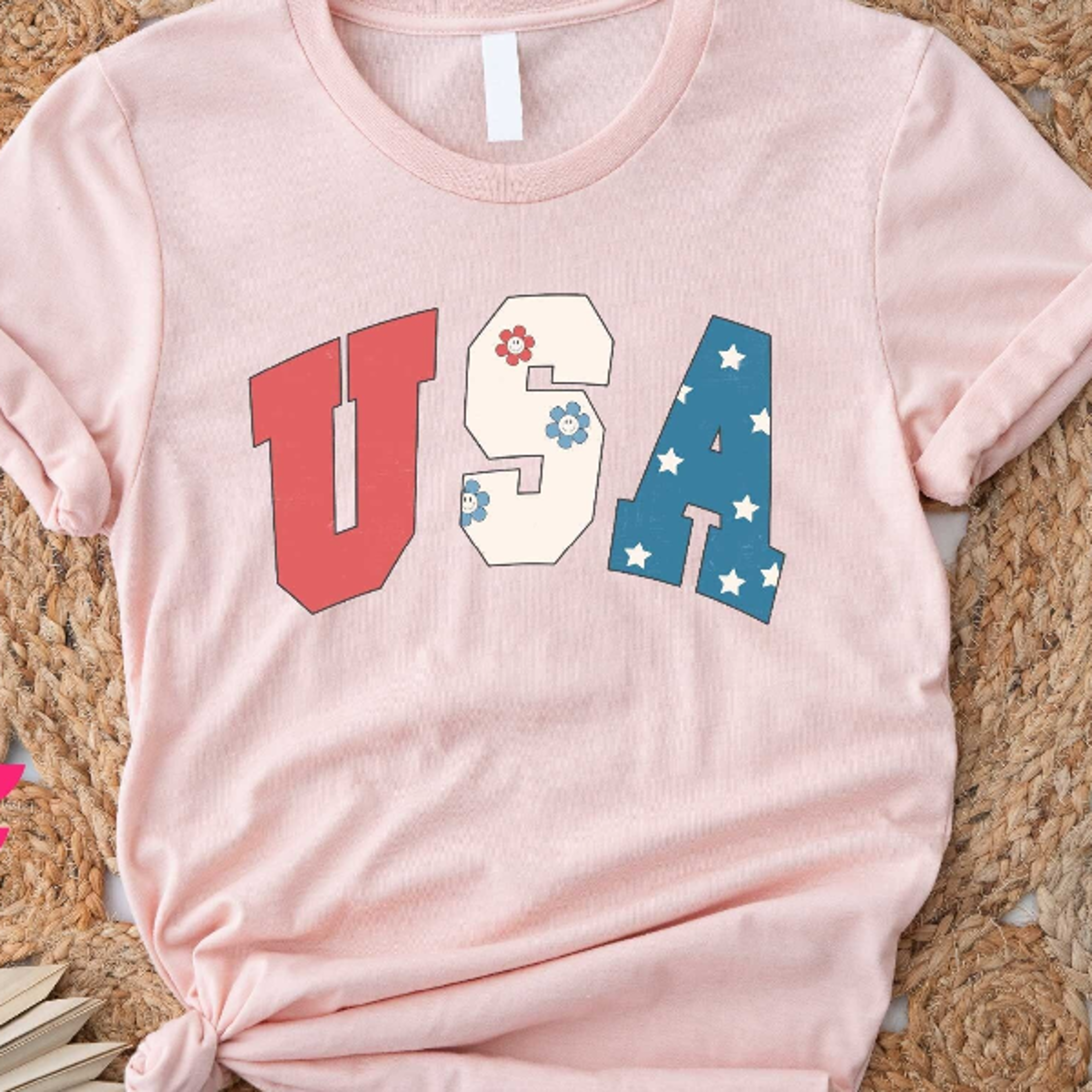 usa red white and blue patriotic american flag 4th of july graphic tee