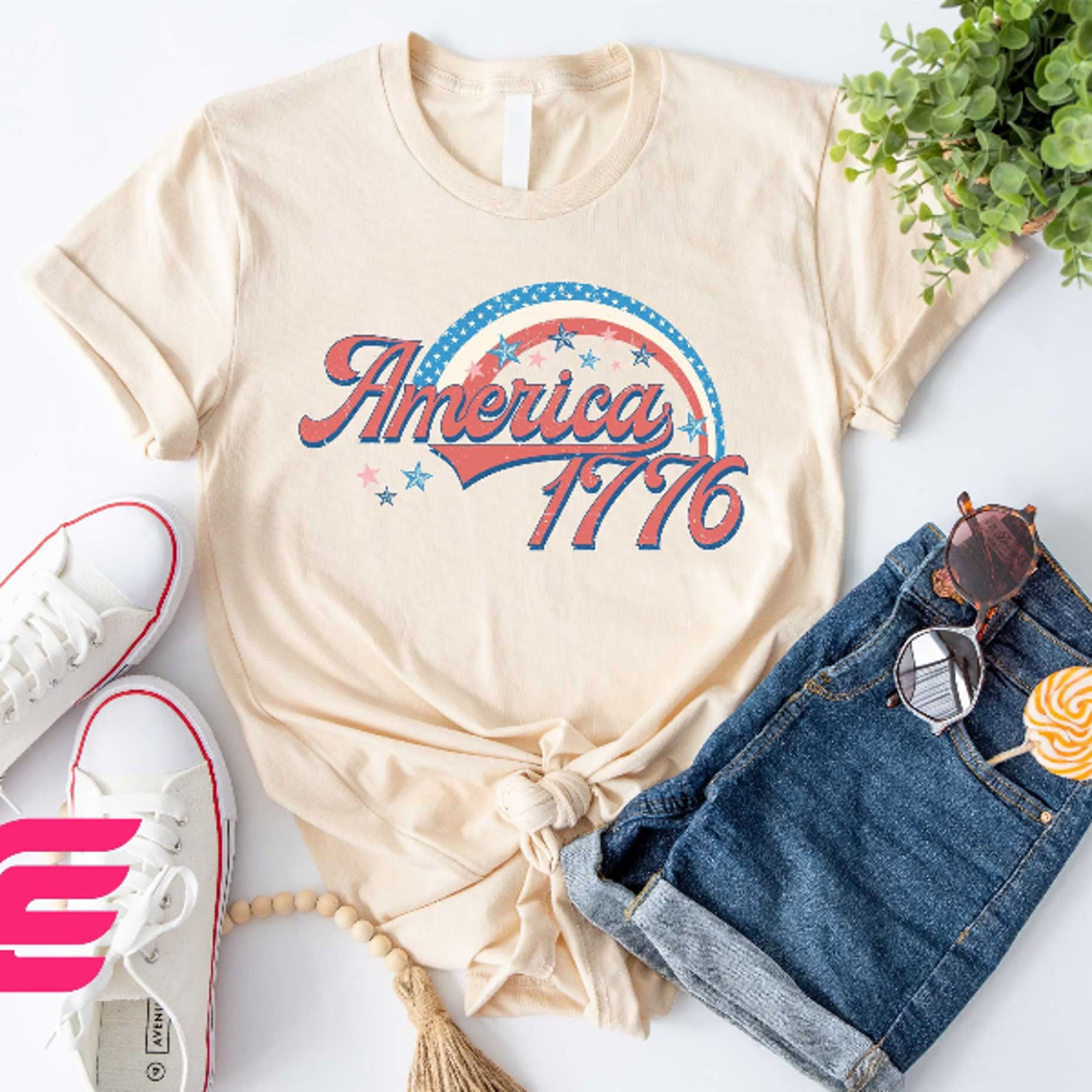 america 1776 patriotic girly freedom 4th of july graphic tee