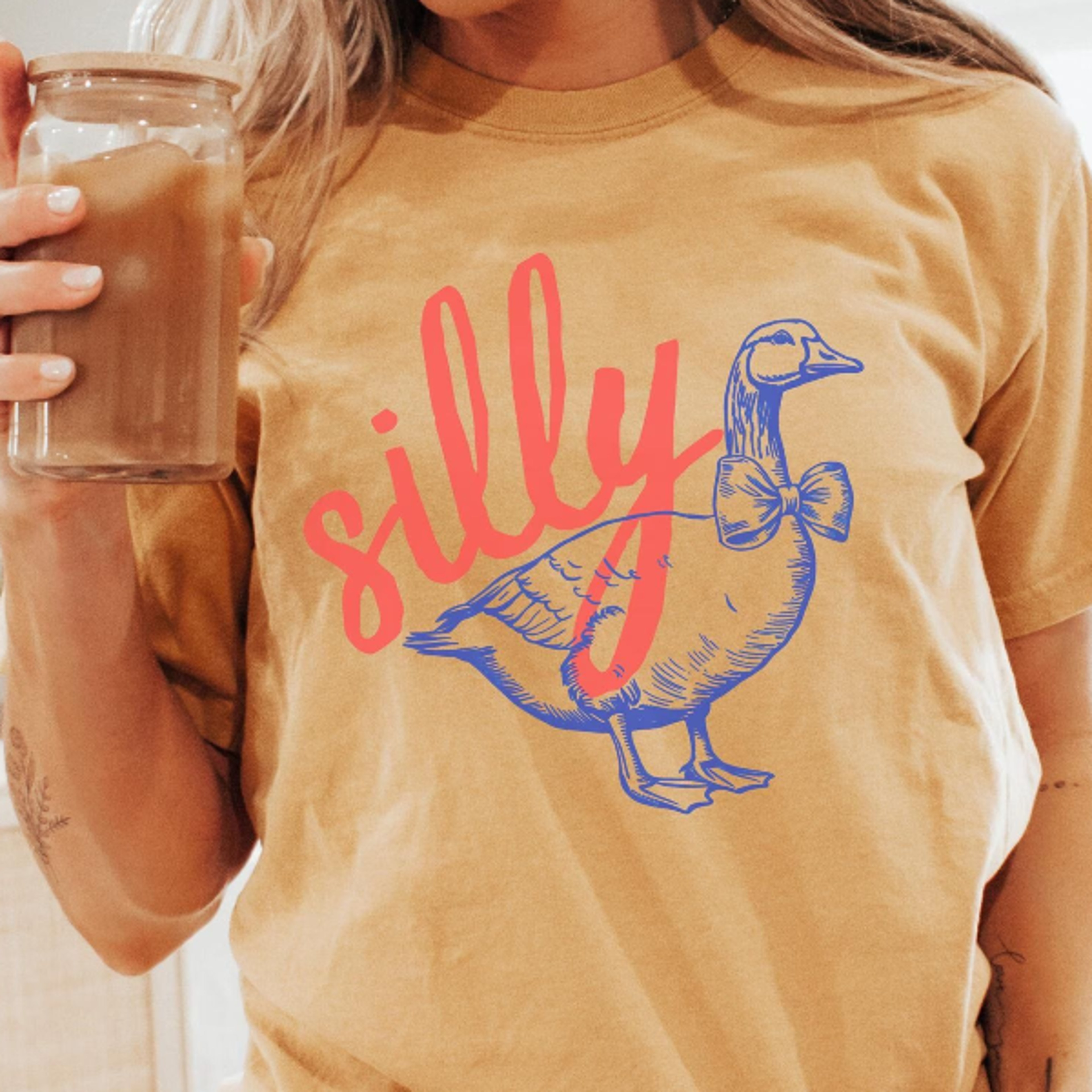 silly goose aesthetic retro funny meme graphic tee