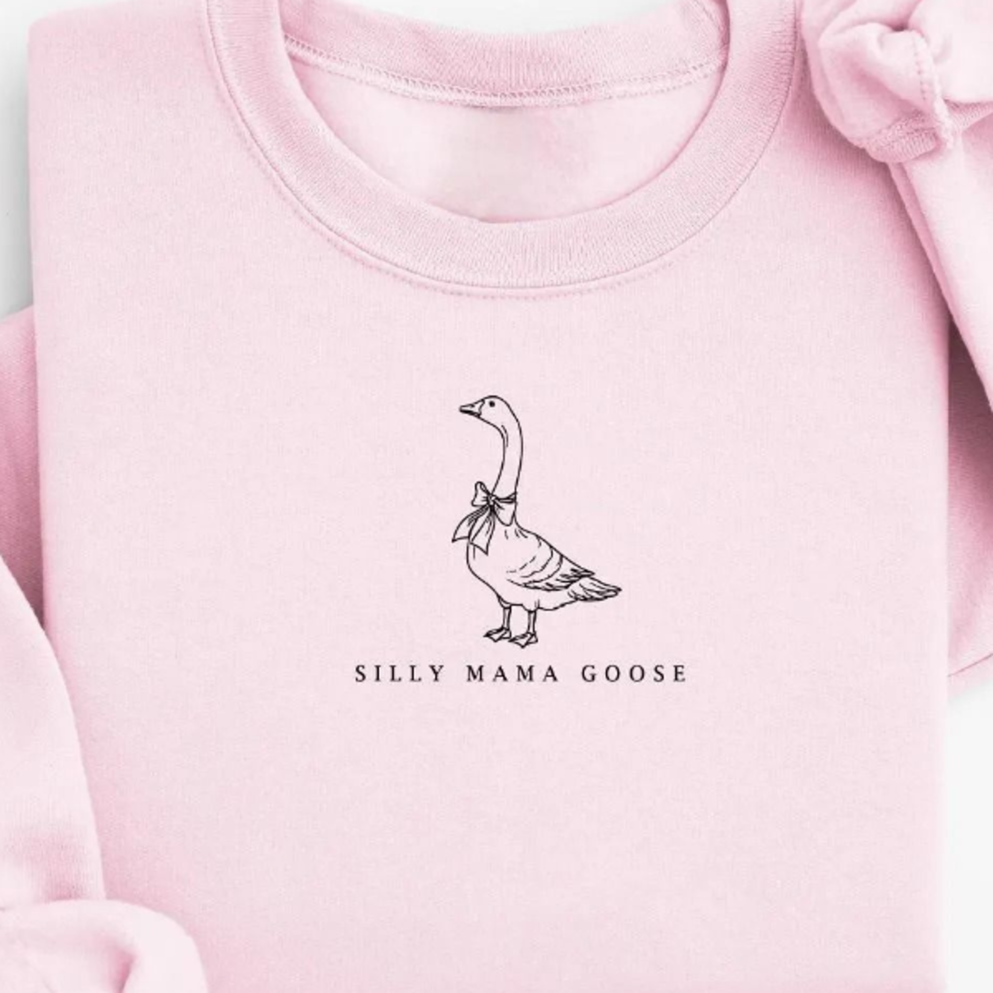 one silly goose mom coquette bow family birthday sweatshirt