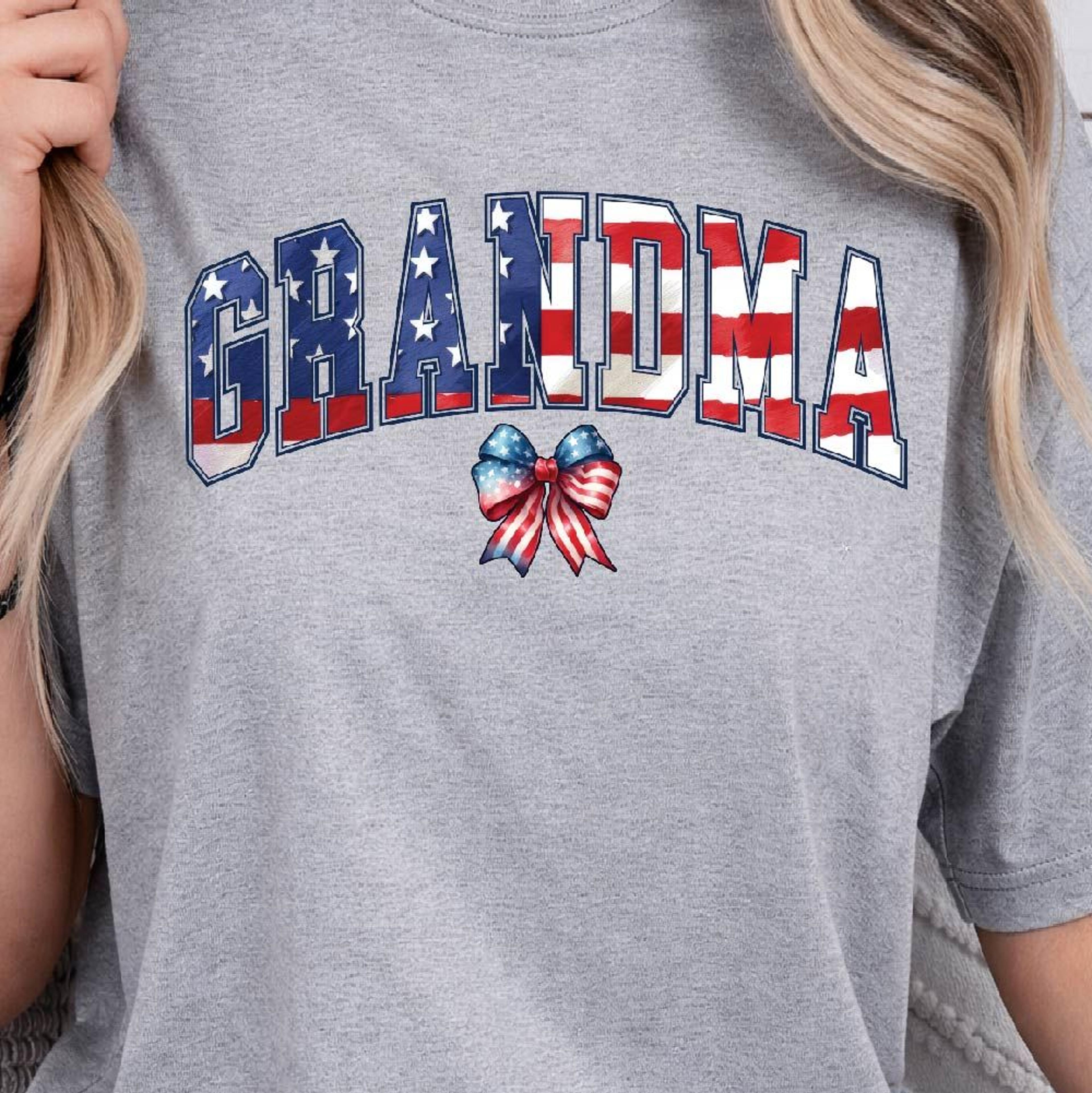 4th of july grandma retro coquette patriotic graphic tee