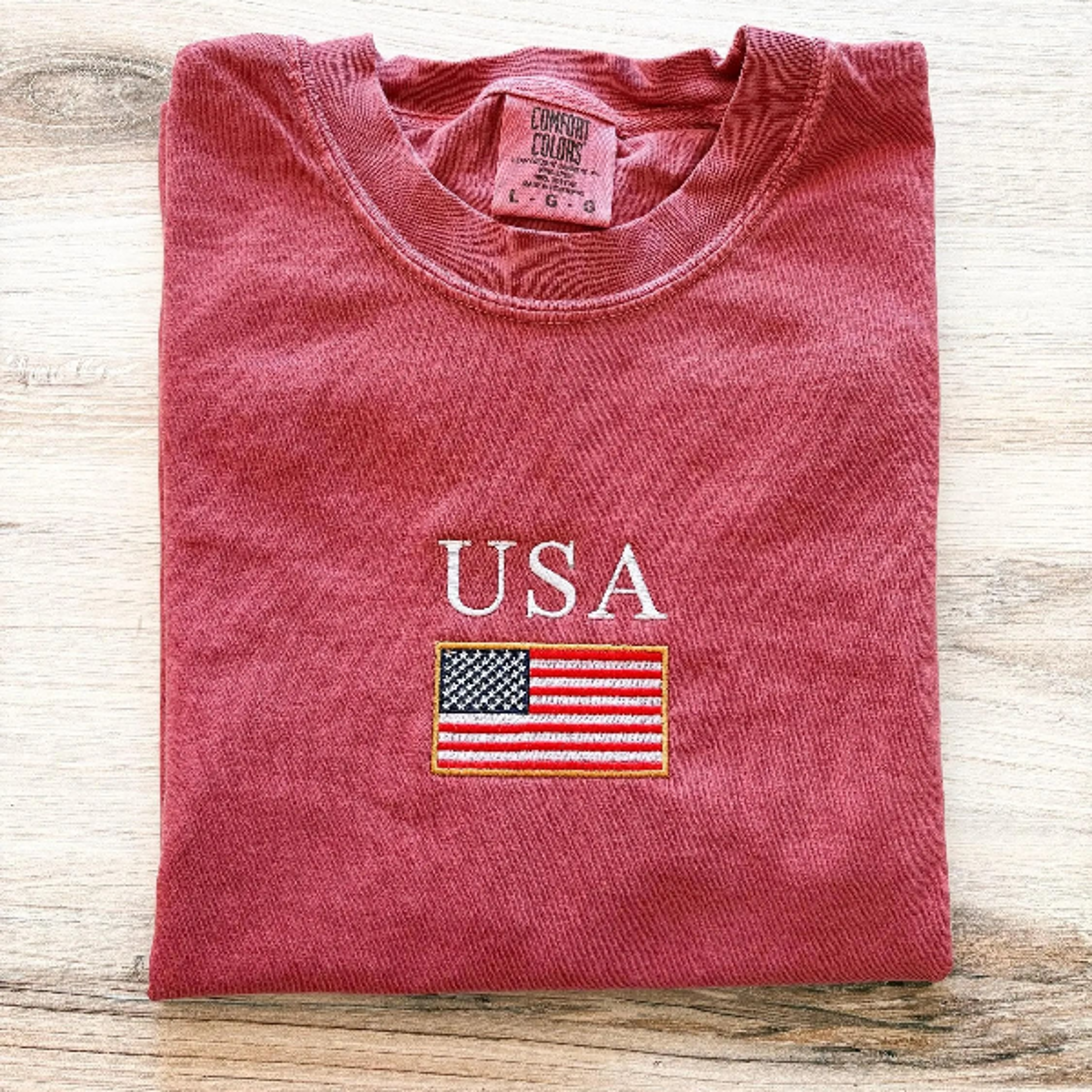 usa embroidered 4th of july custom summer graphic tee
