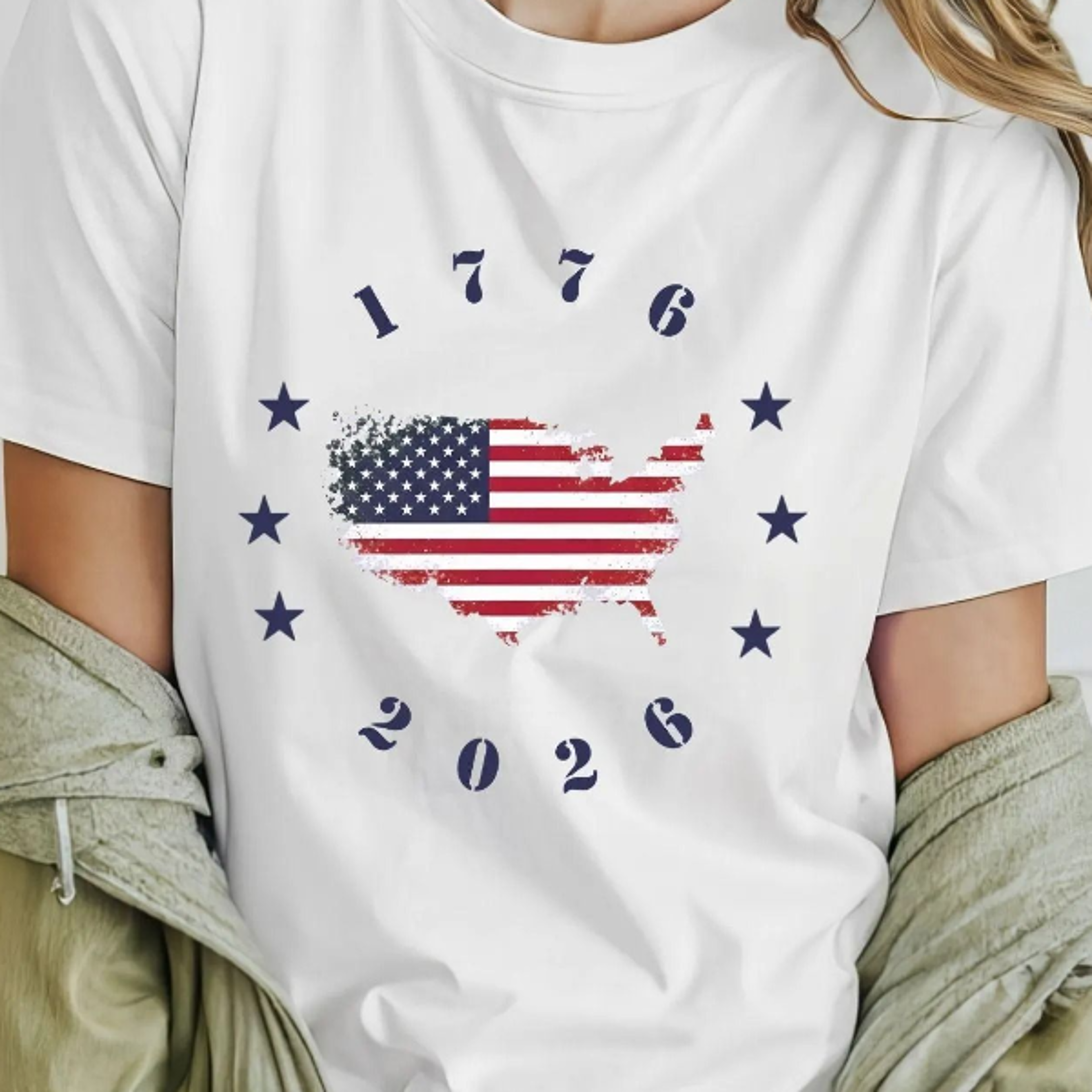 patriotic usa flag shirt – america 250th anniversary 1776–2026 graphic tee