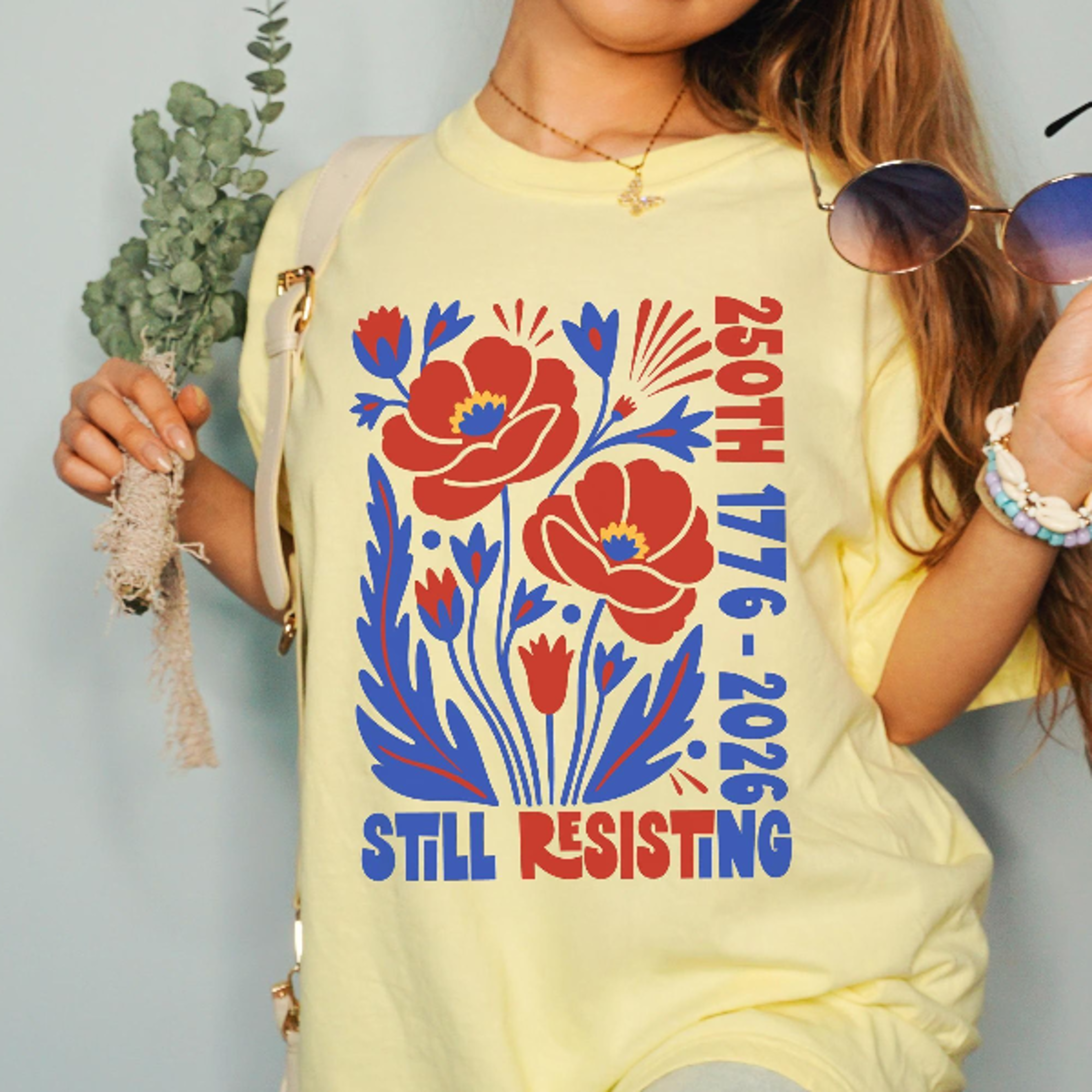 usa 250th still resisting freedom & democracy patriotic tee