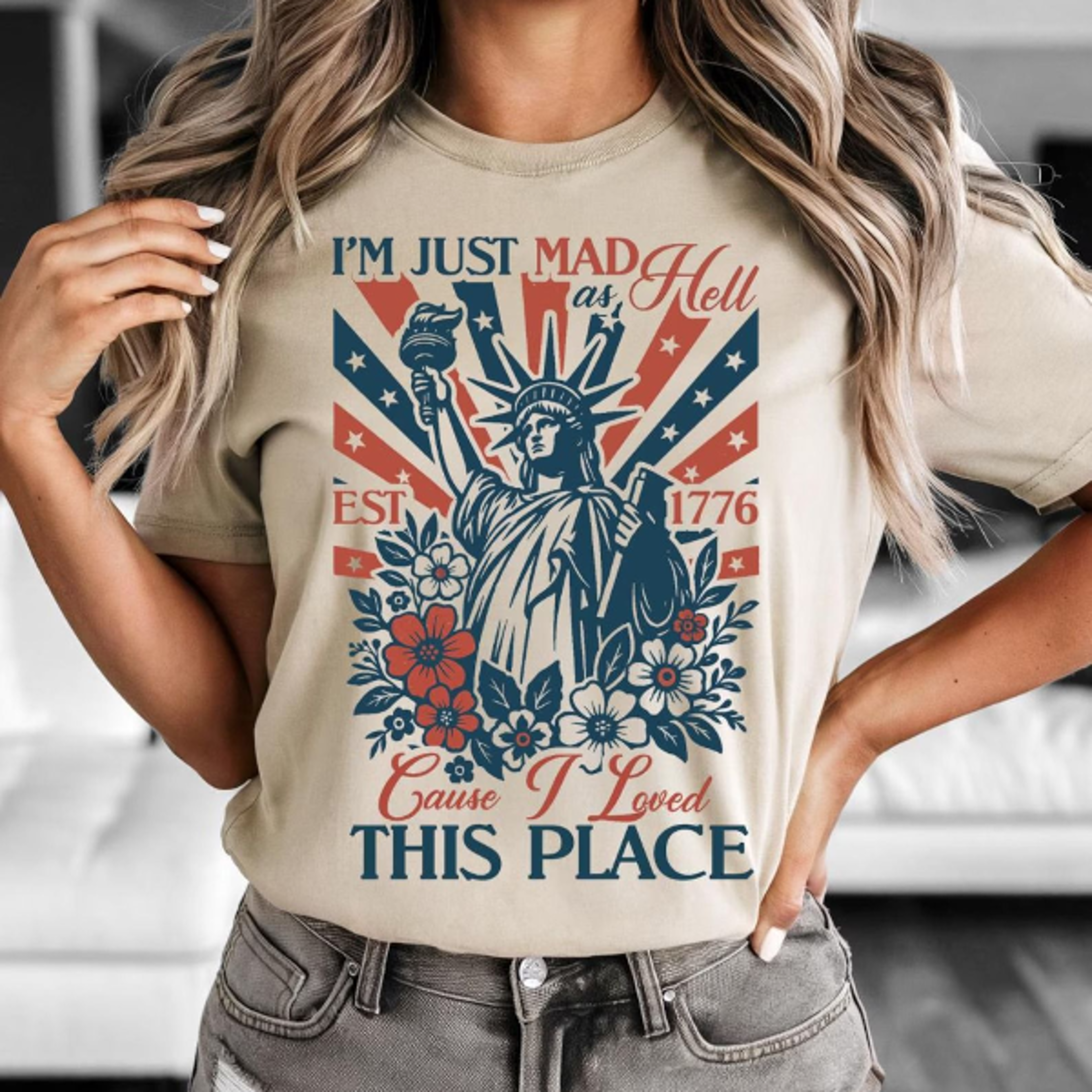 i'm just mad as hell vintage patriotic 4th of july graphic tee