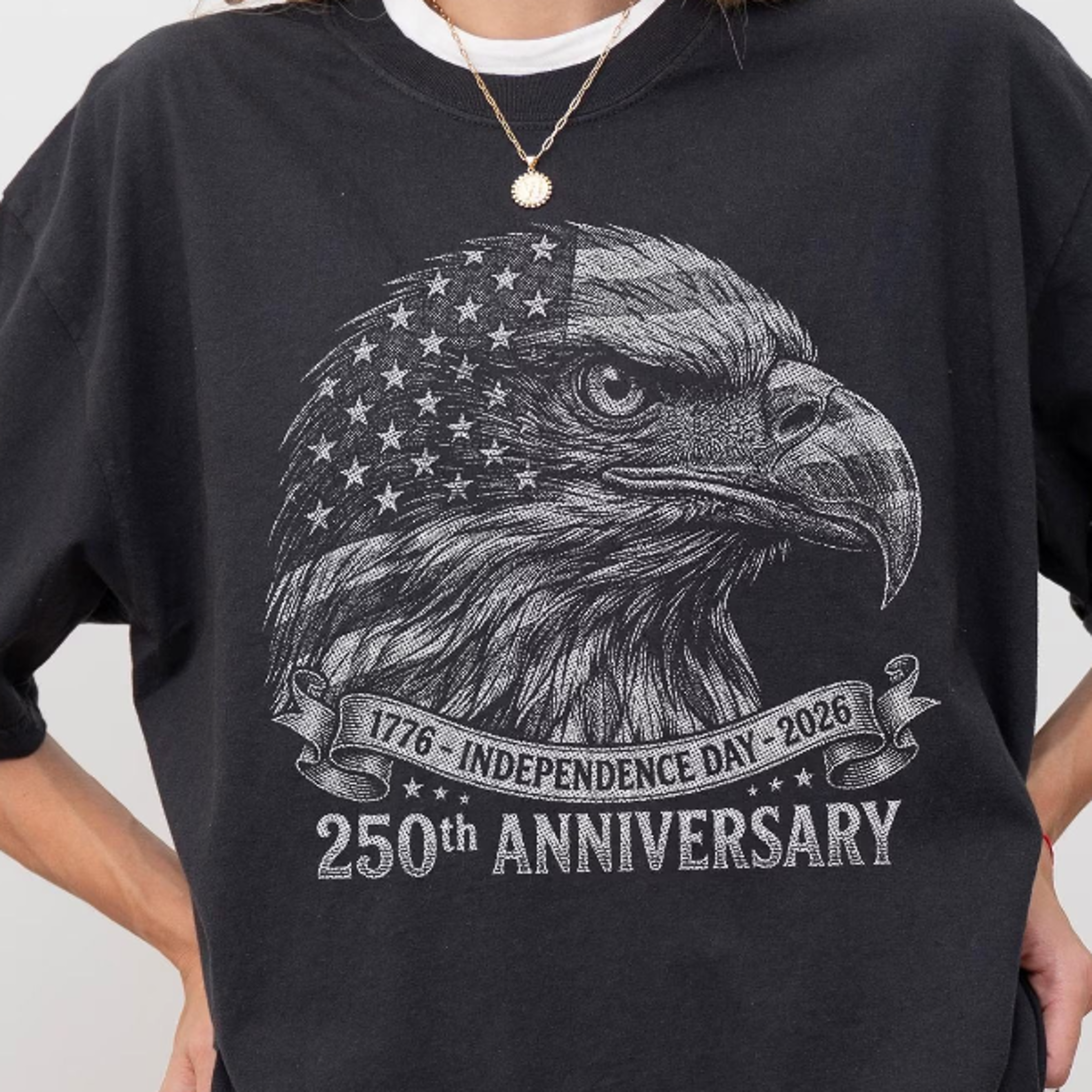 usa 250 vintage bald eagle patriotic 4th of july 2026 graphic tee