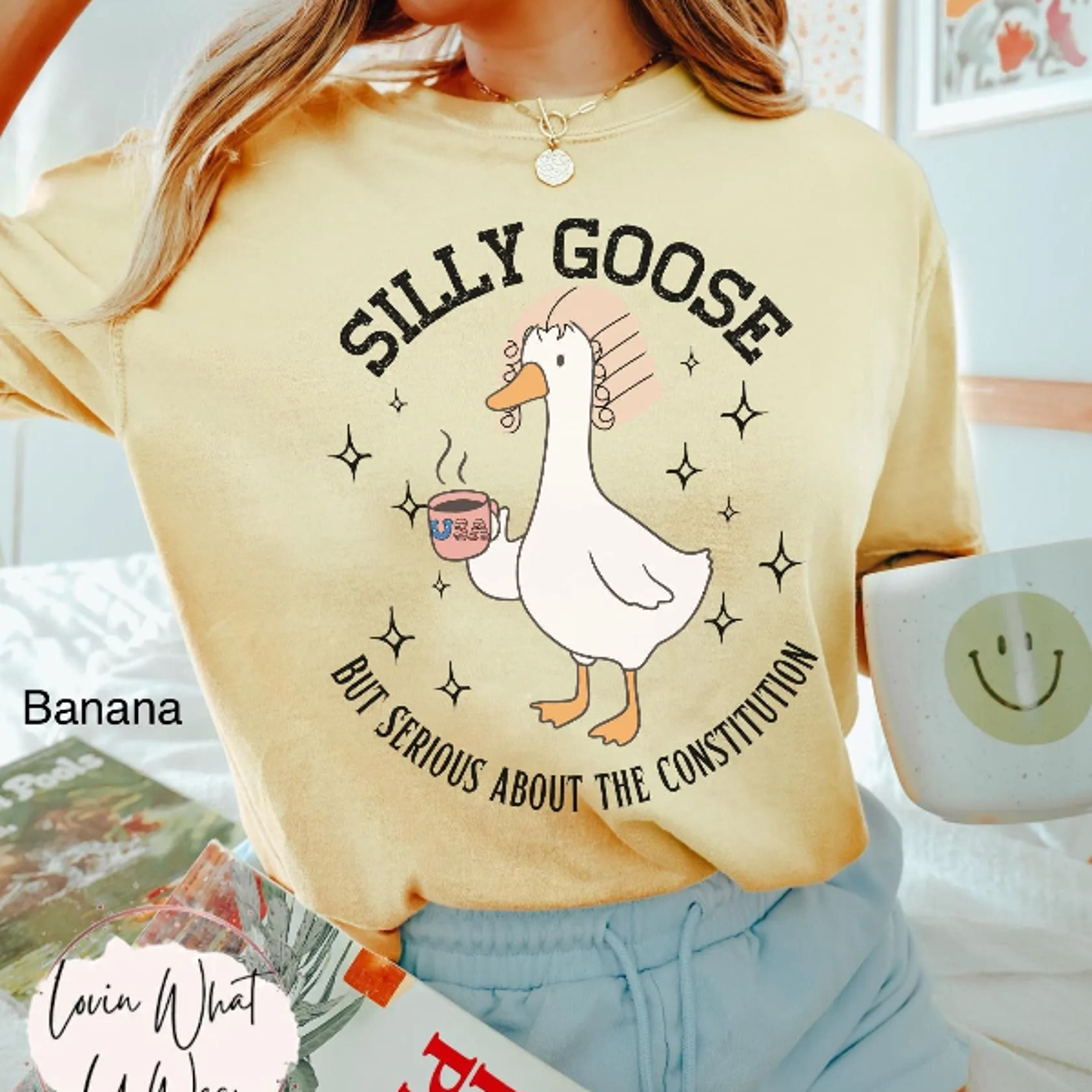 patriotic goose serious about the constitution 250th anniversary graphic tee