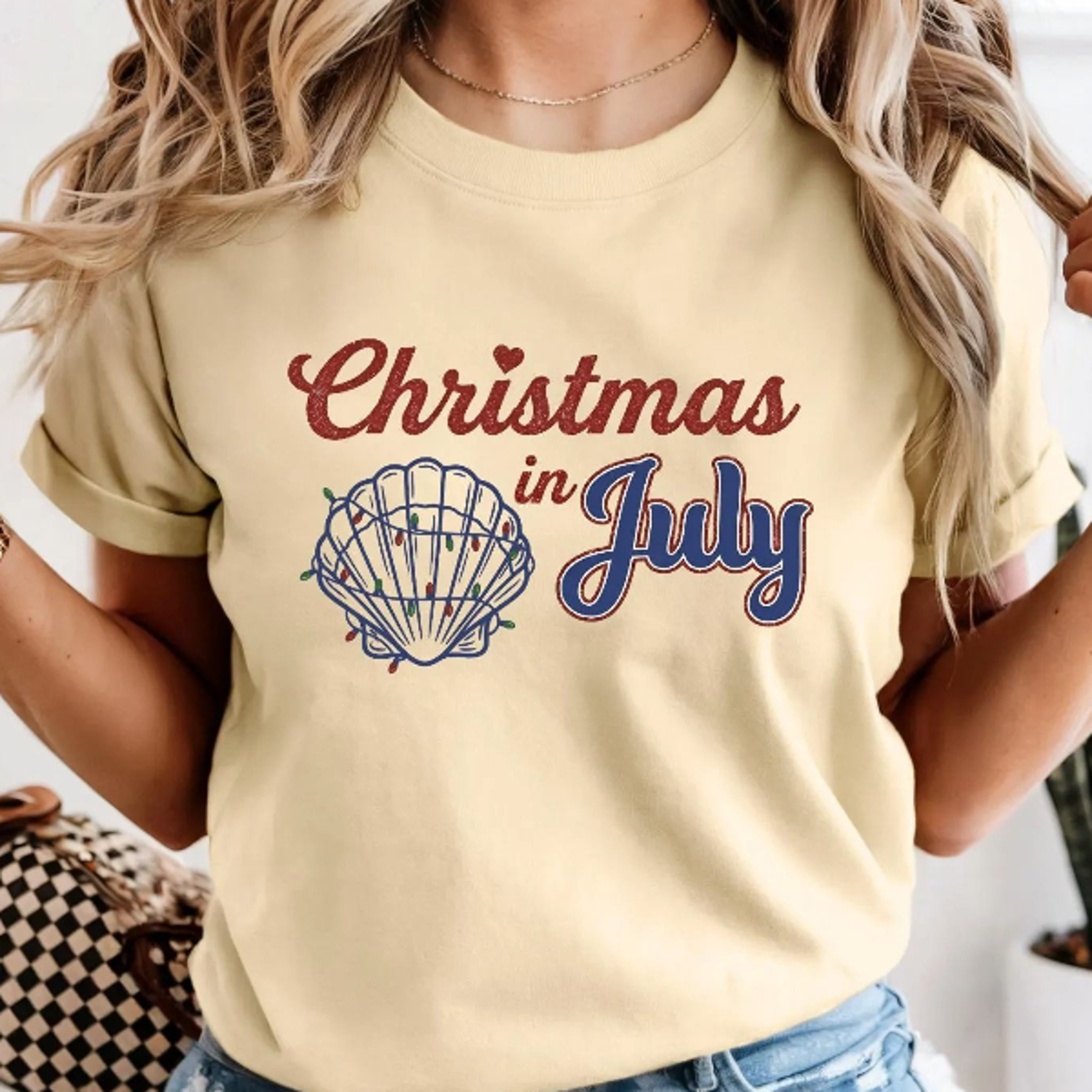 christmas in july tropical beach patriotic summer graphic tee