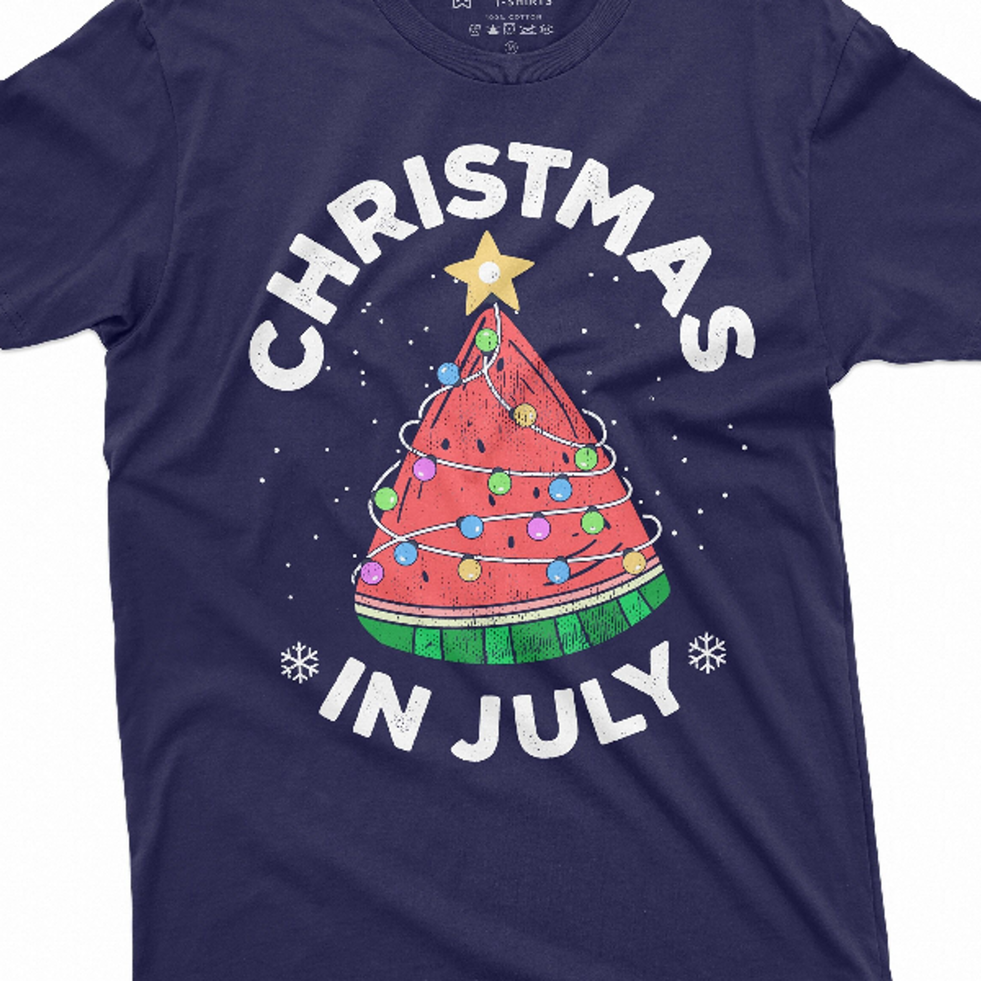 christmas in july vacation mode beach summer graphic tee