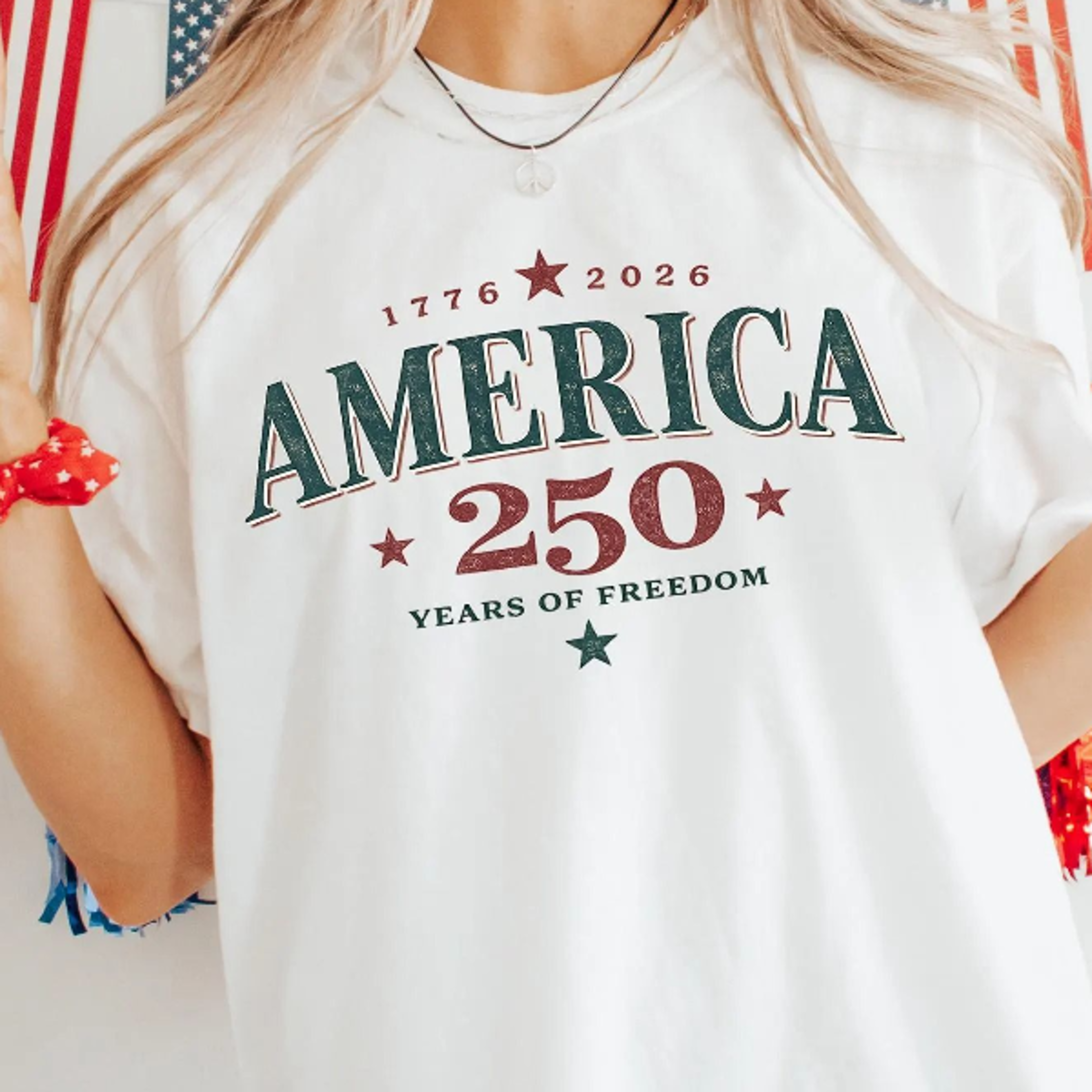 america 250 v-neck patriotic usa 1776–2026 freedom graphic tee