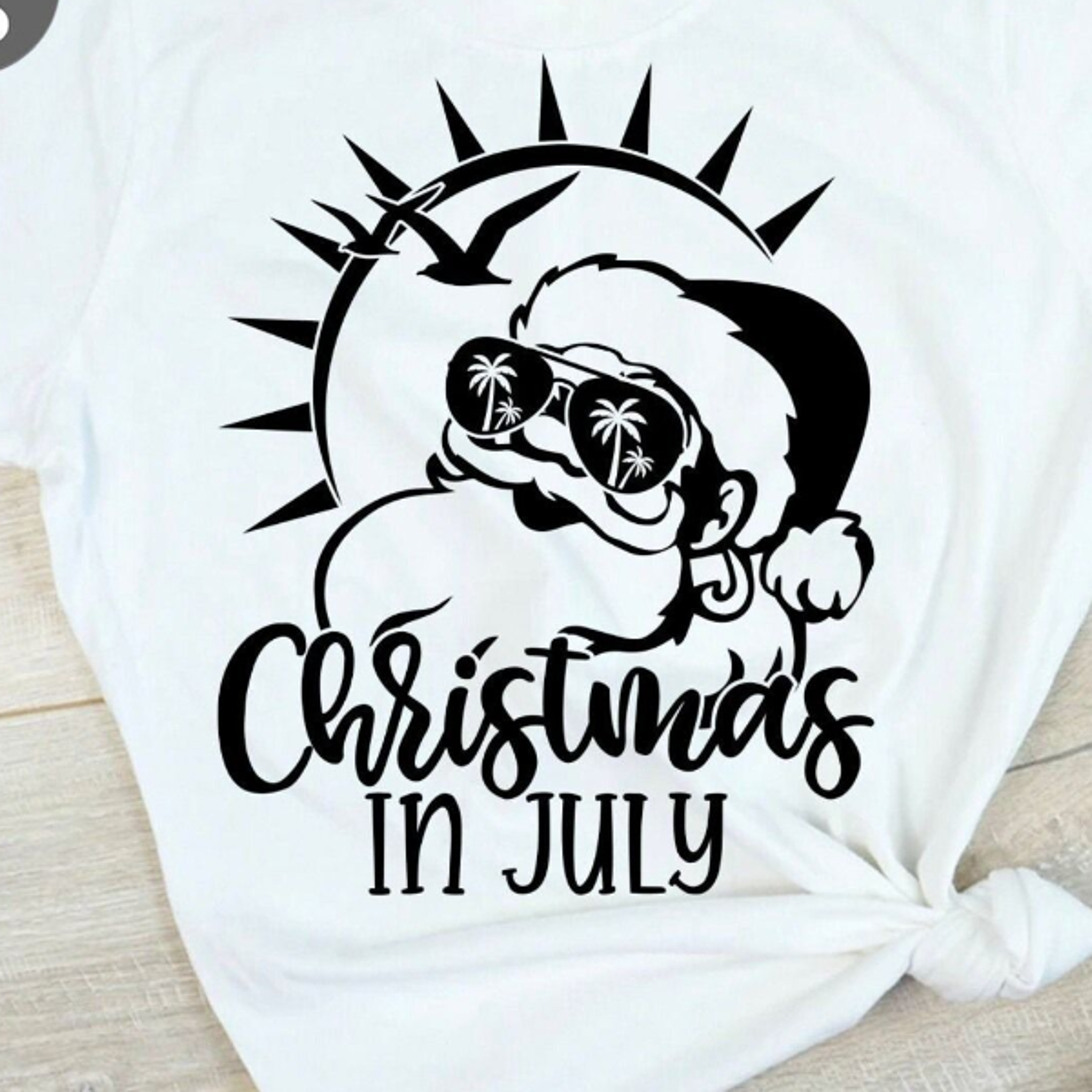 funny christmas in july santa summer vacation graphic tee