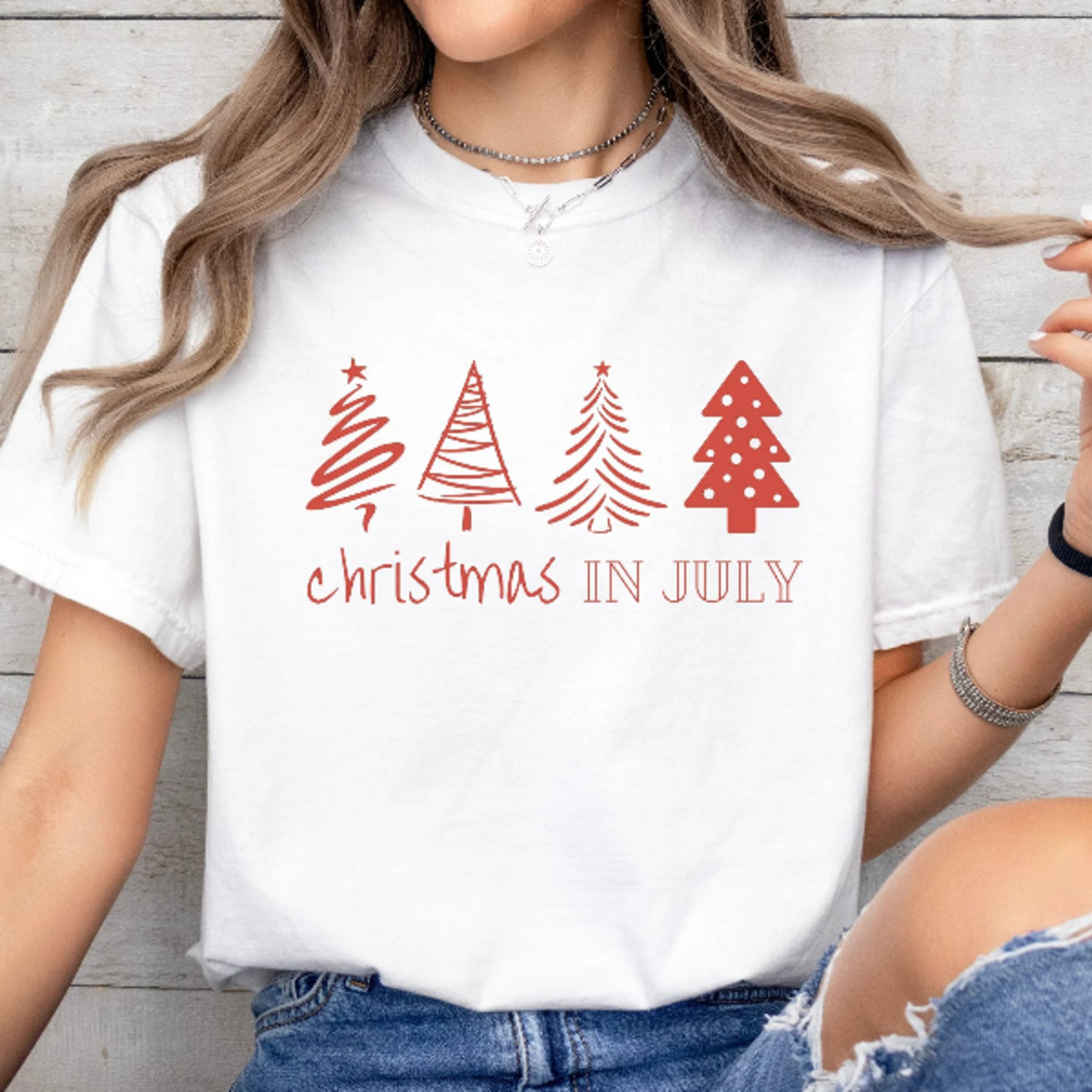 funny christmas in july summer holiday graphic tee