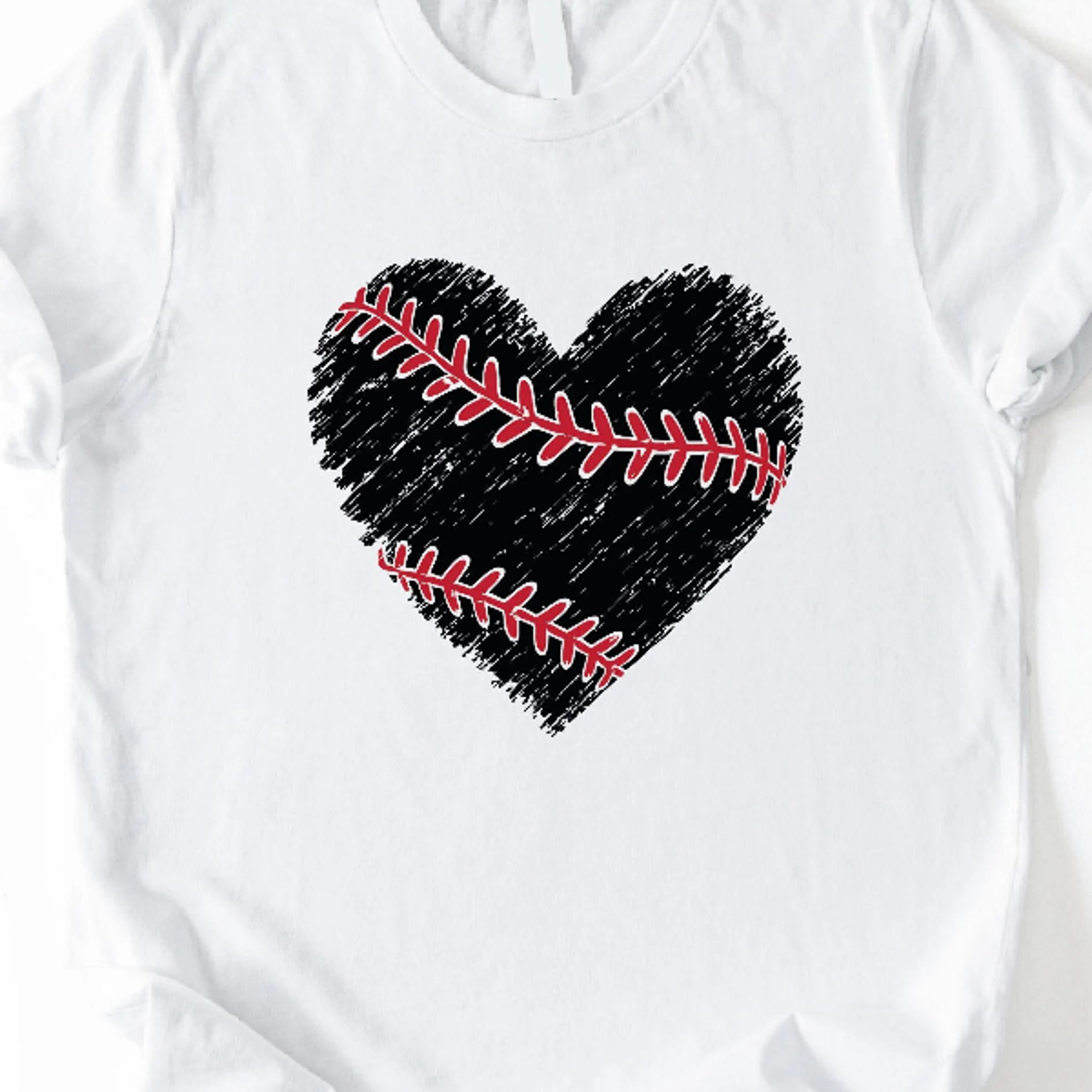 baseball distressed heart shirt | baseball mama t-shirt | women's game day baseball tee | cute baseball lover graphic to