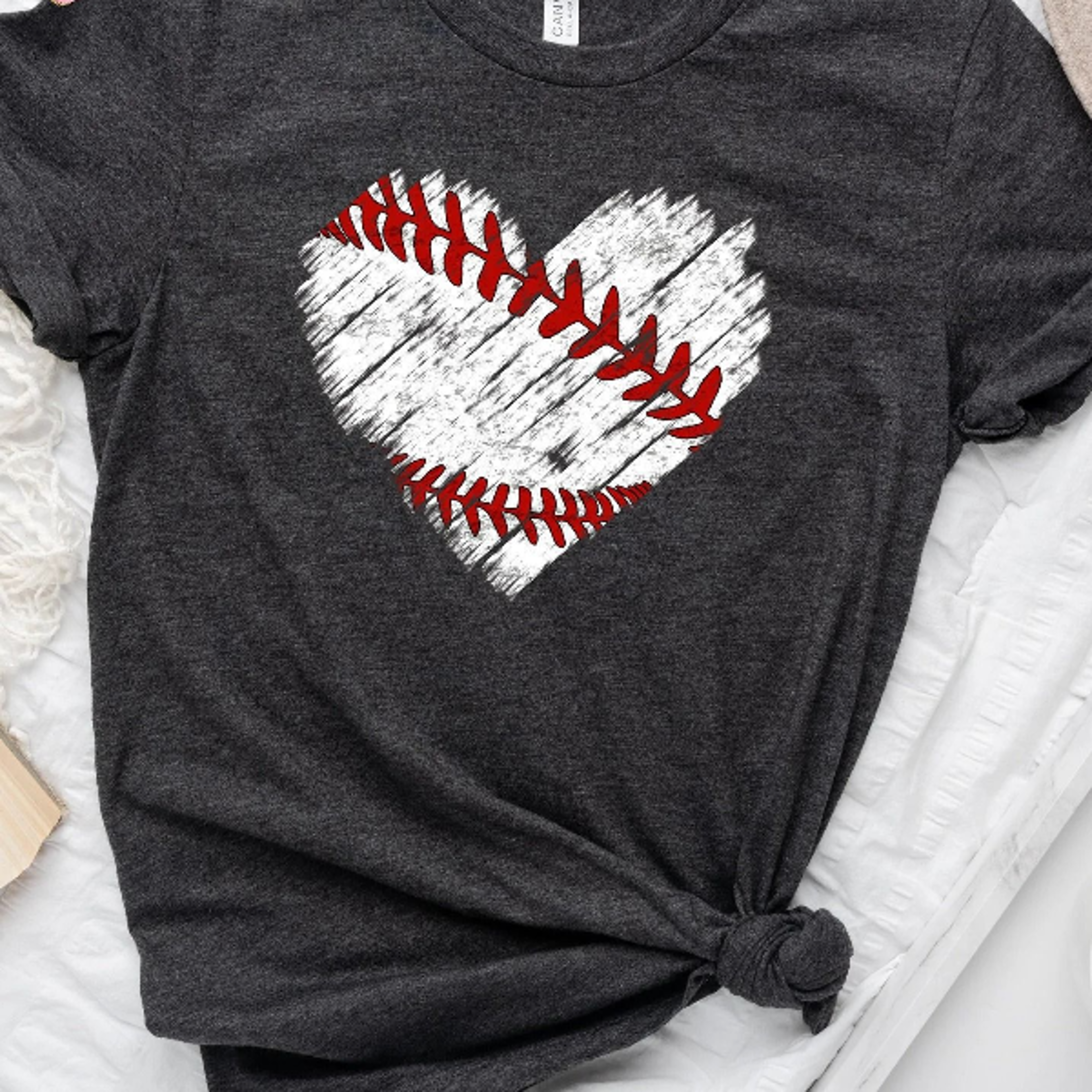 distressed baseball heart t shirt, sports mom tee, vintage game day baseball shirt
