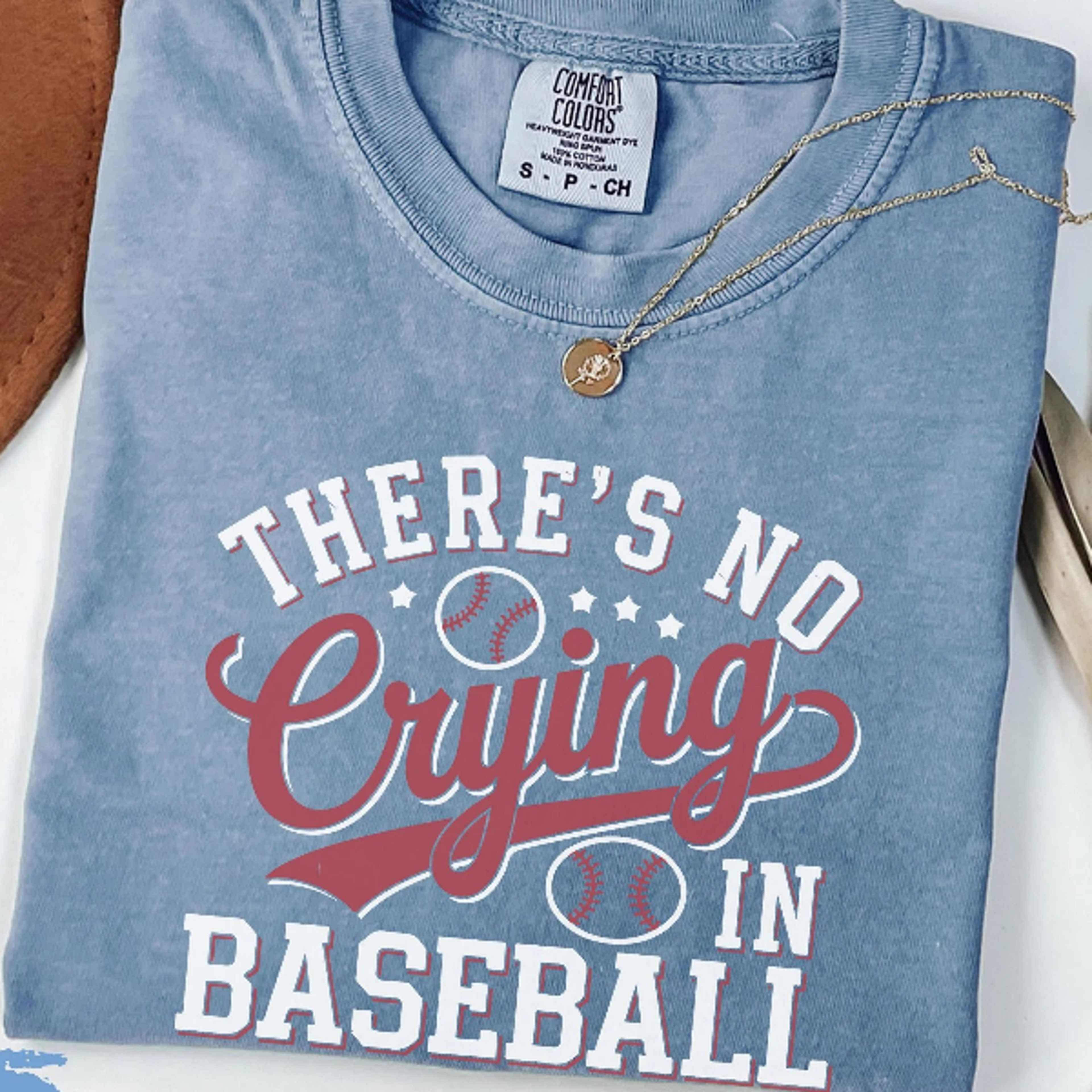 ther's no crying in baseball shirt, funny baseball mom game day tee