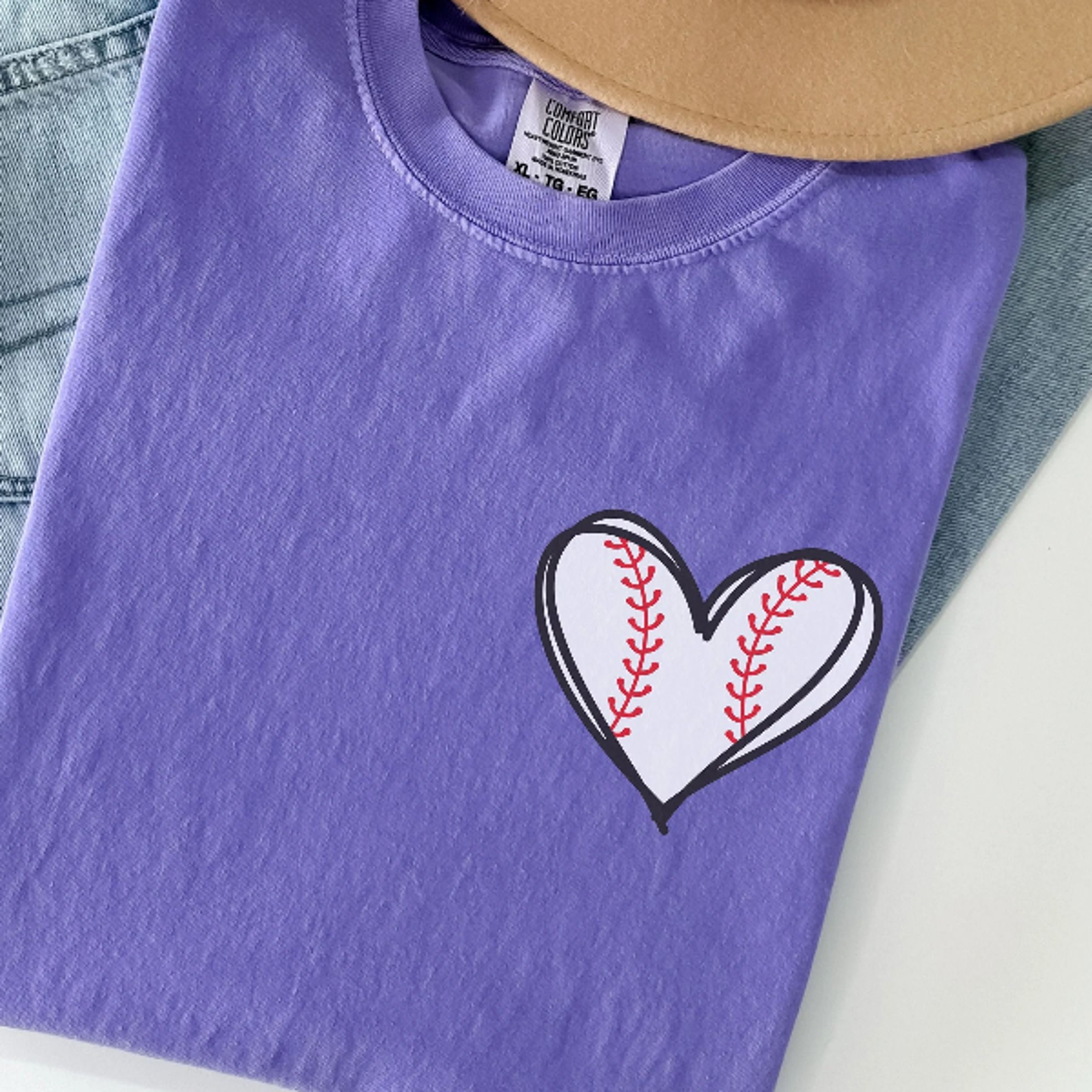 baseball mom comfort colors shirt, baseball heart pocket tee, sports fan game day shirt