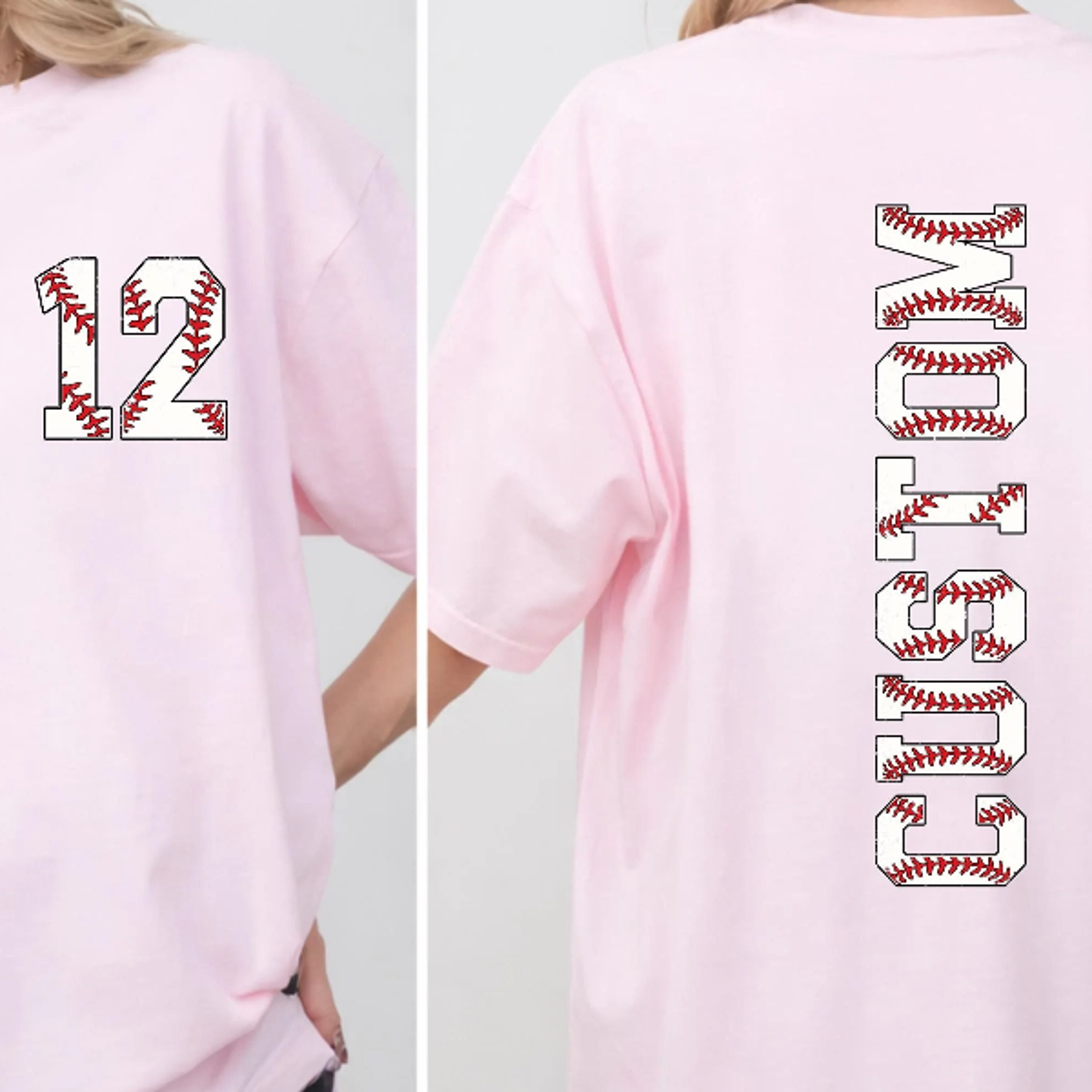 custom baseball name and number shirt, personalized comfort colors baseball mom tee, game day sports shirt