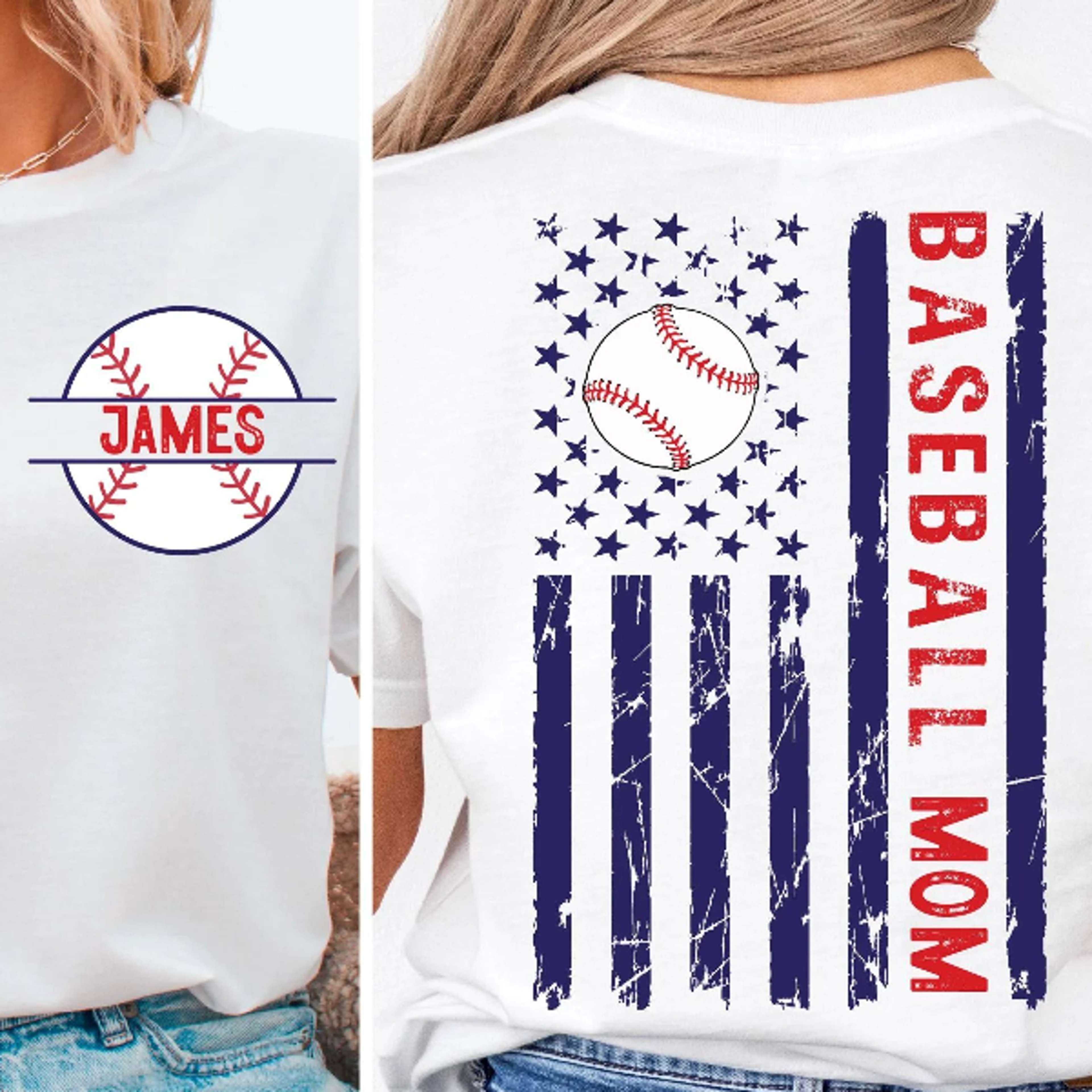 personalized baseball family shirts, custom baseball mom & dad tee, matching game day family shirts