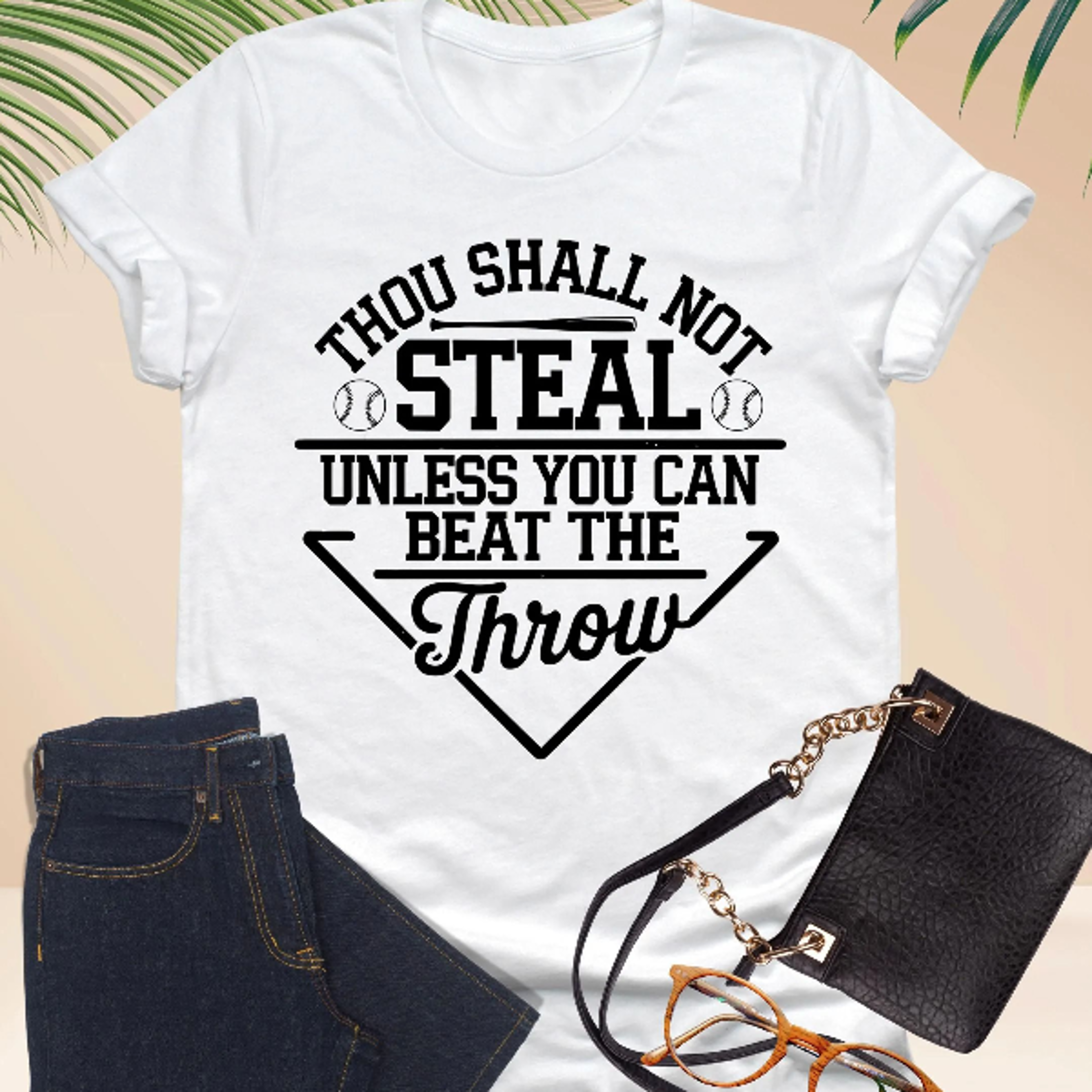 thou shall not steal unless you can beat the throw shirt, funny baseball player tee, game day fan gift