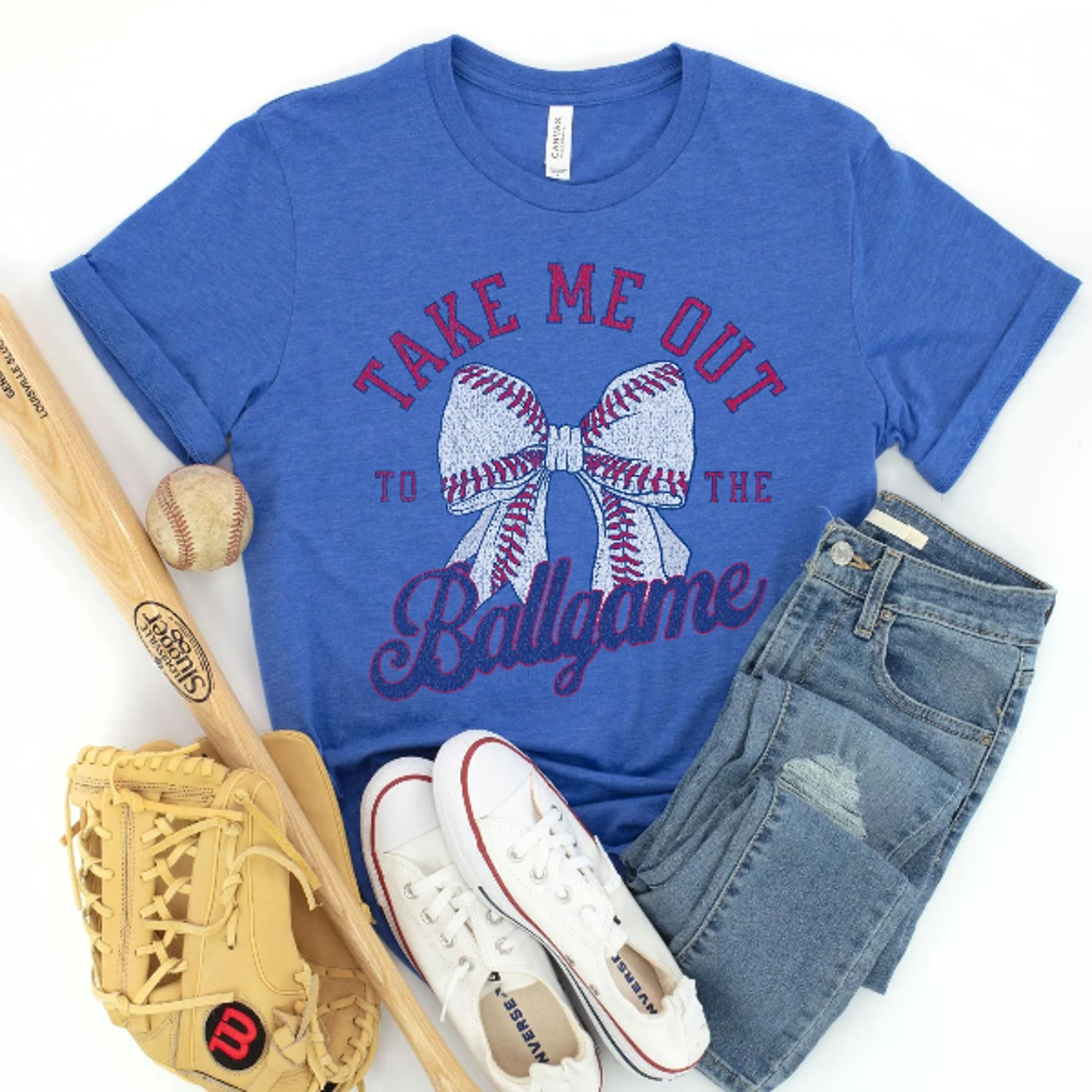 take me out to the ballgame coquette baseball shirt, game day baseball mom tee