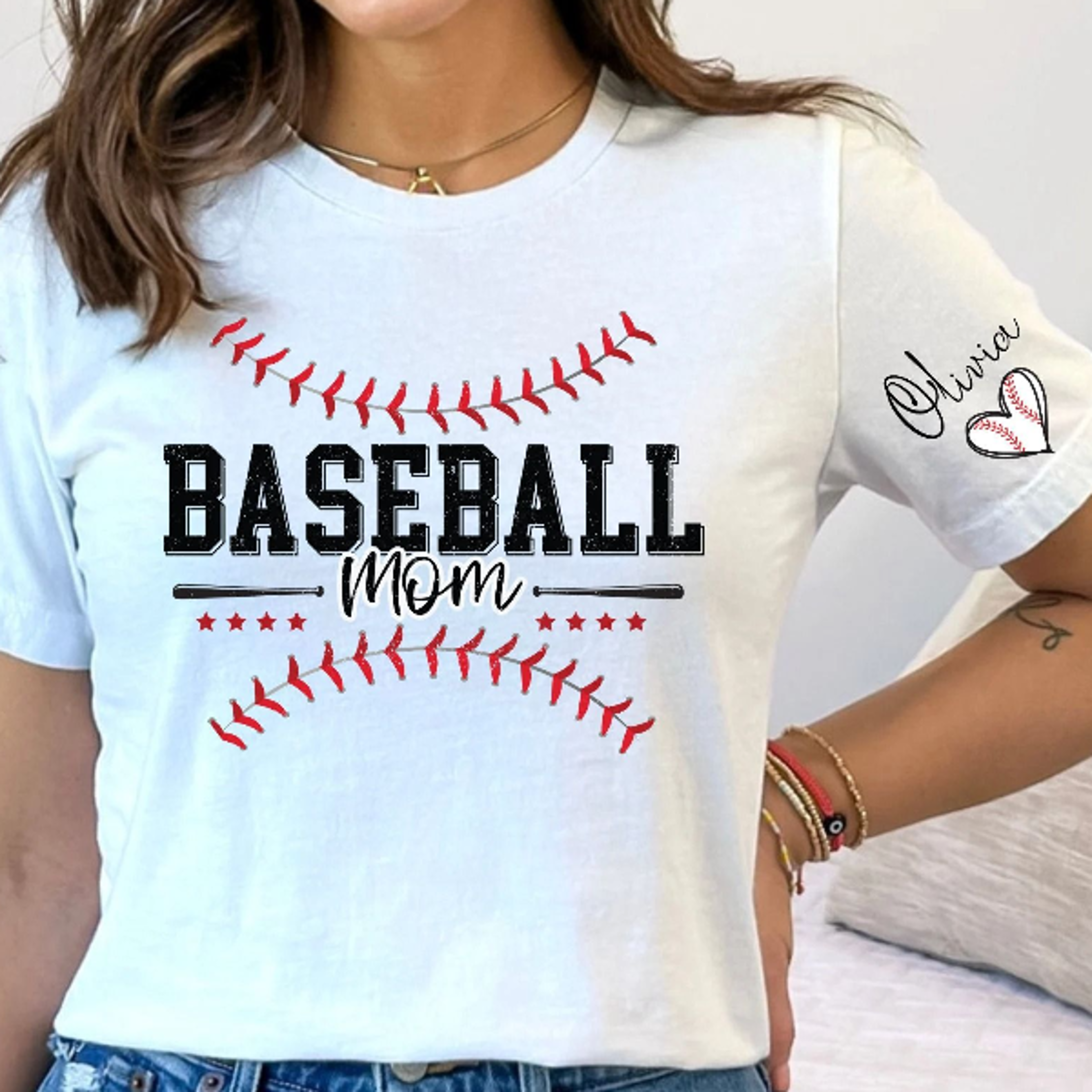 personalized baseball mom shirt with kids names, custom sports mom game day tee, mother's day gift shirt