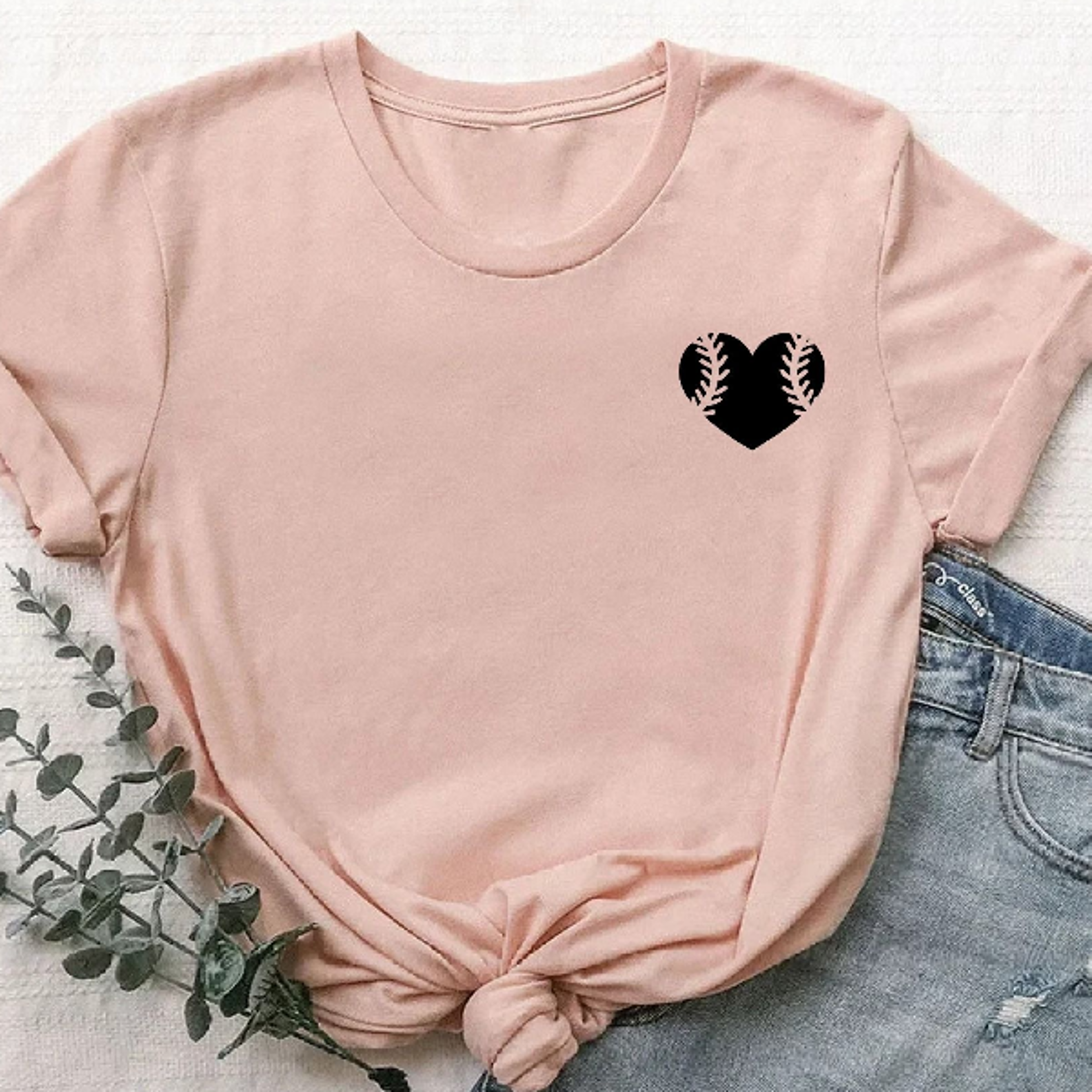 cute baseball heart shirt, women's game day tee, baseball mom & fan shirt