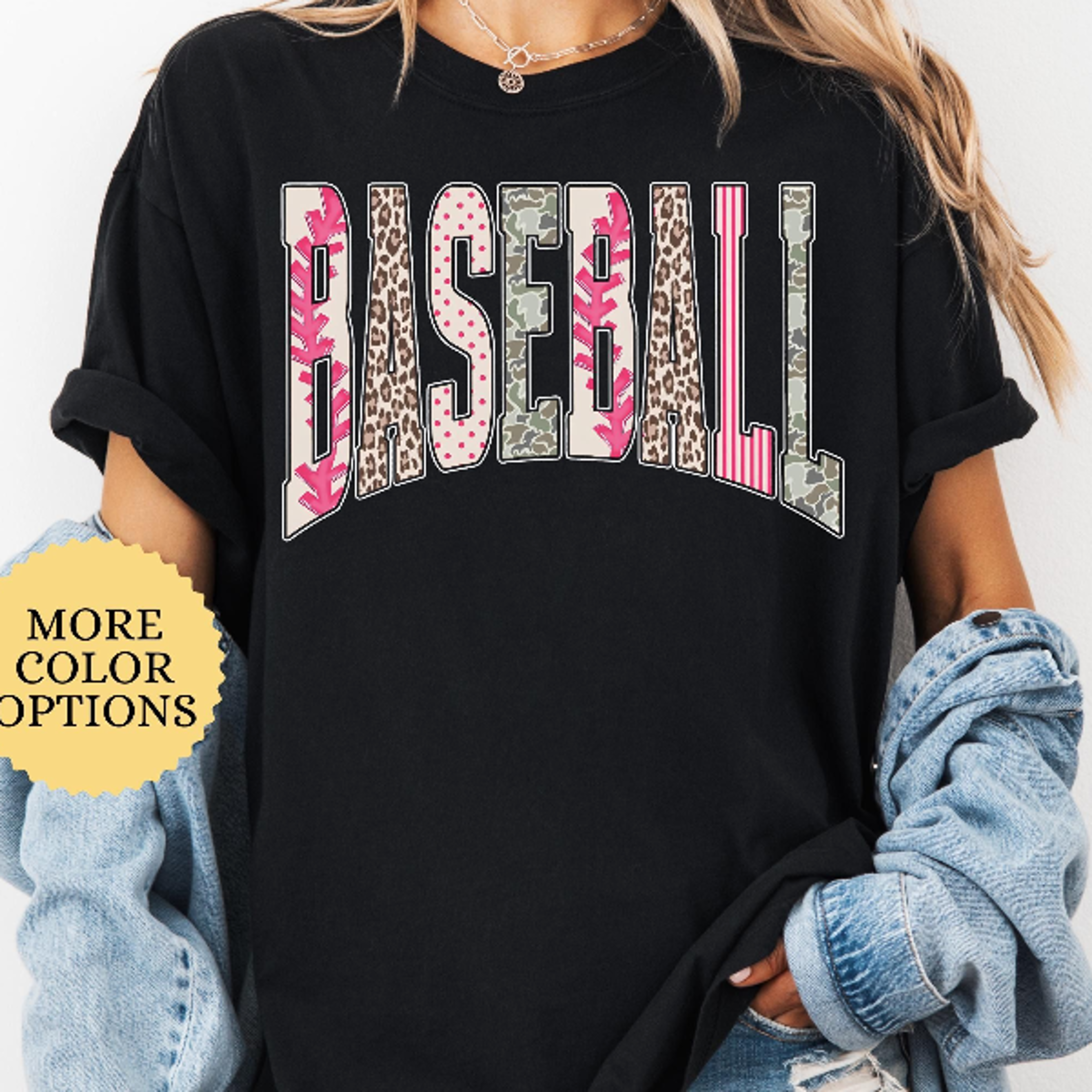 women's baseball shirt, striped leopard pink baseball tee, girly game day top
