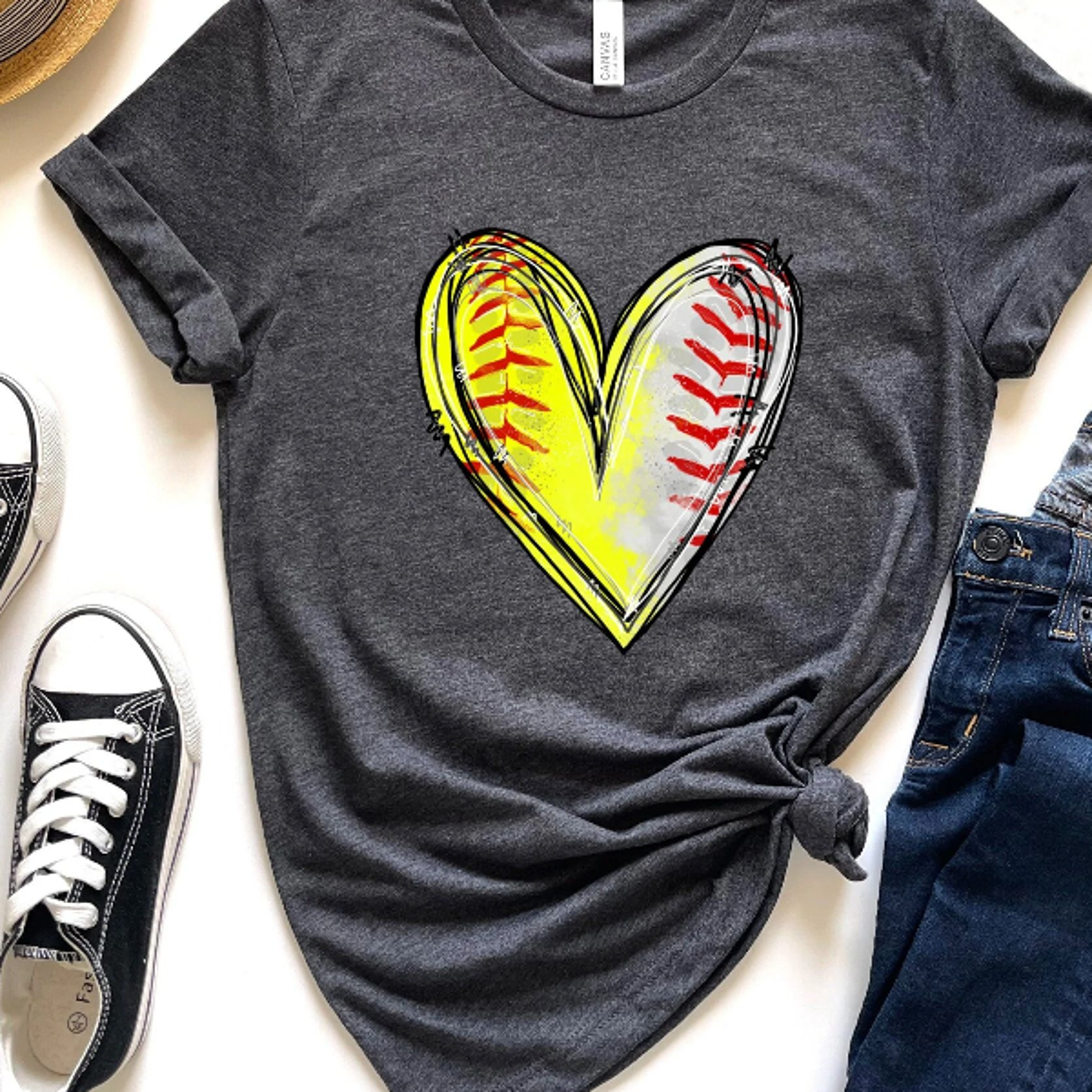 half softball baseball heart shirt, retro game day tee, vintage sports mom outfit