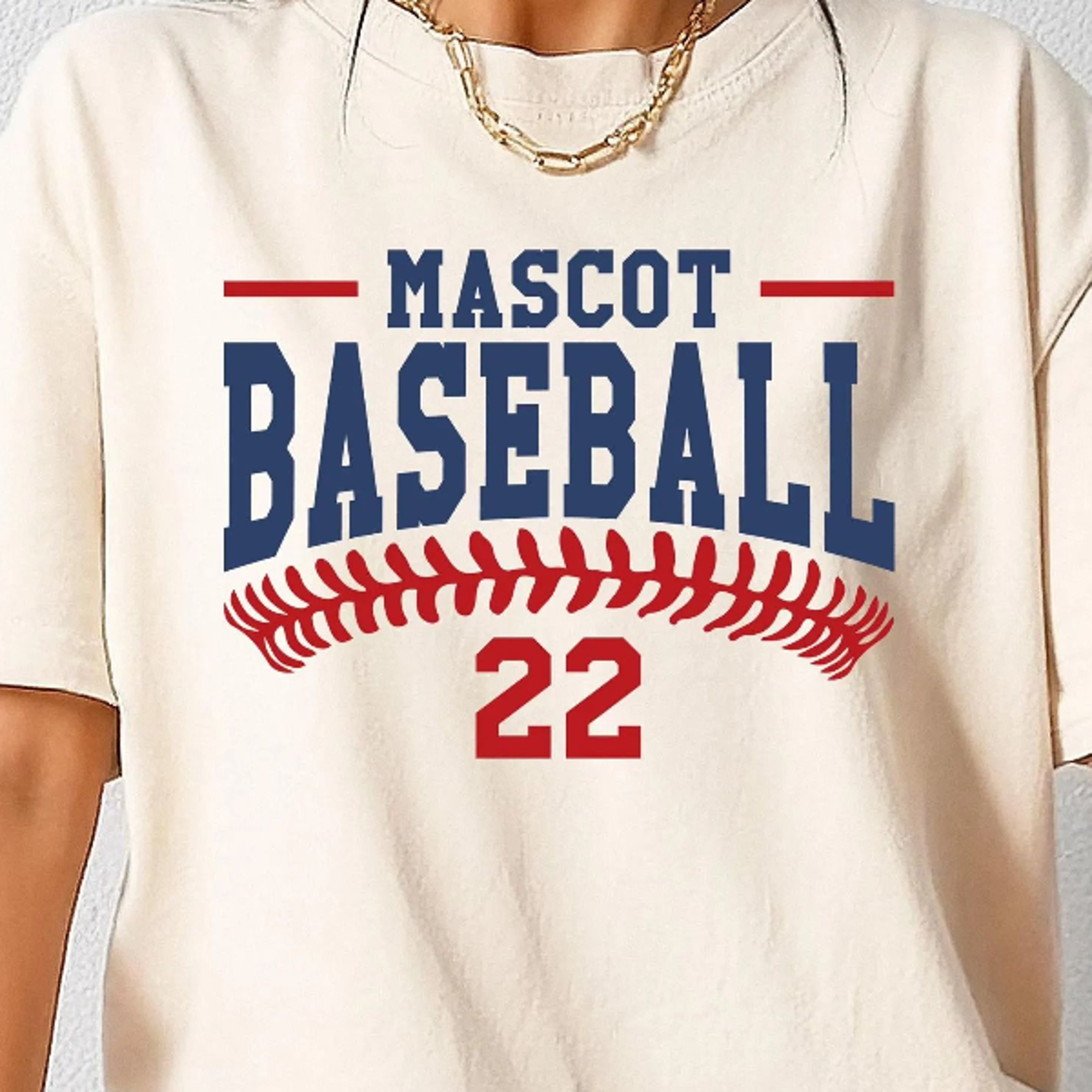 custom baseball mascot shirt – high school team tee with player number gameday design