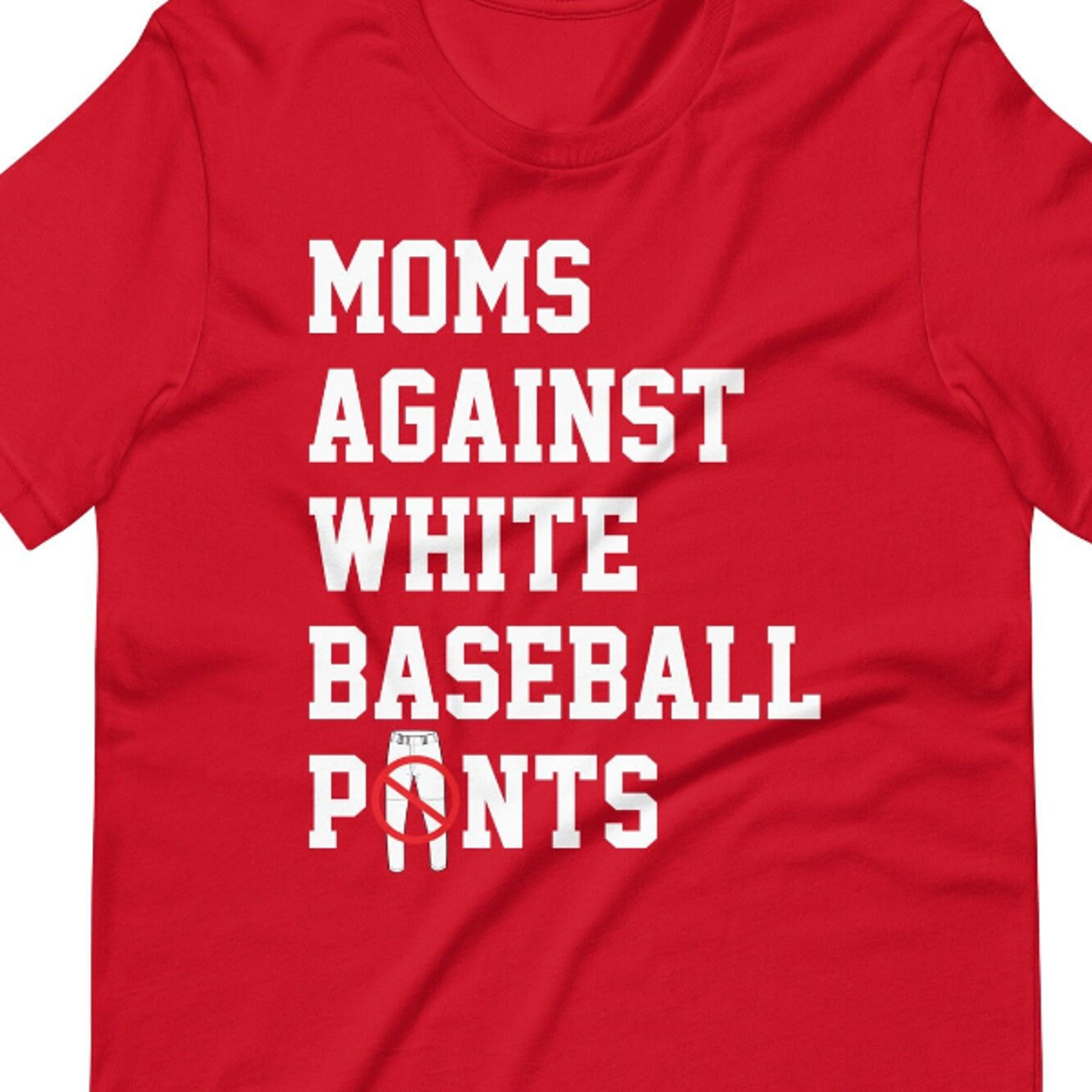 moms against white baseball pants shirt – funny baseball fan graphic tee