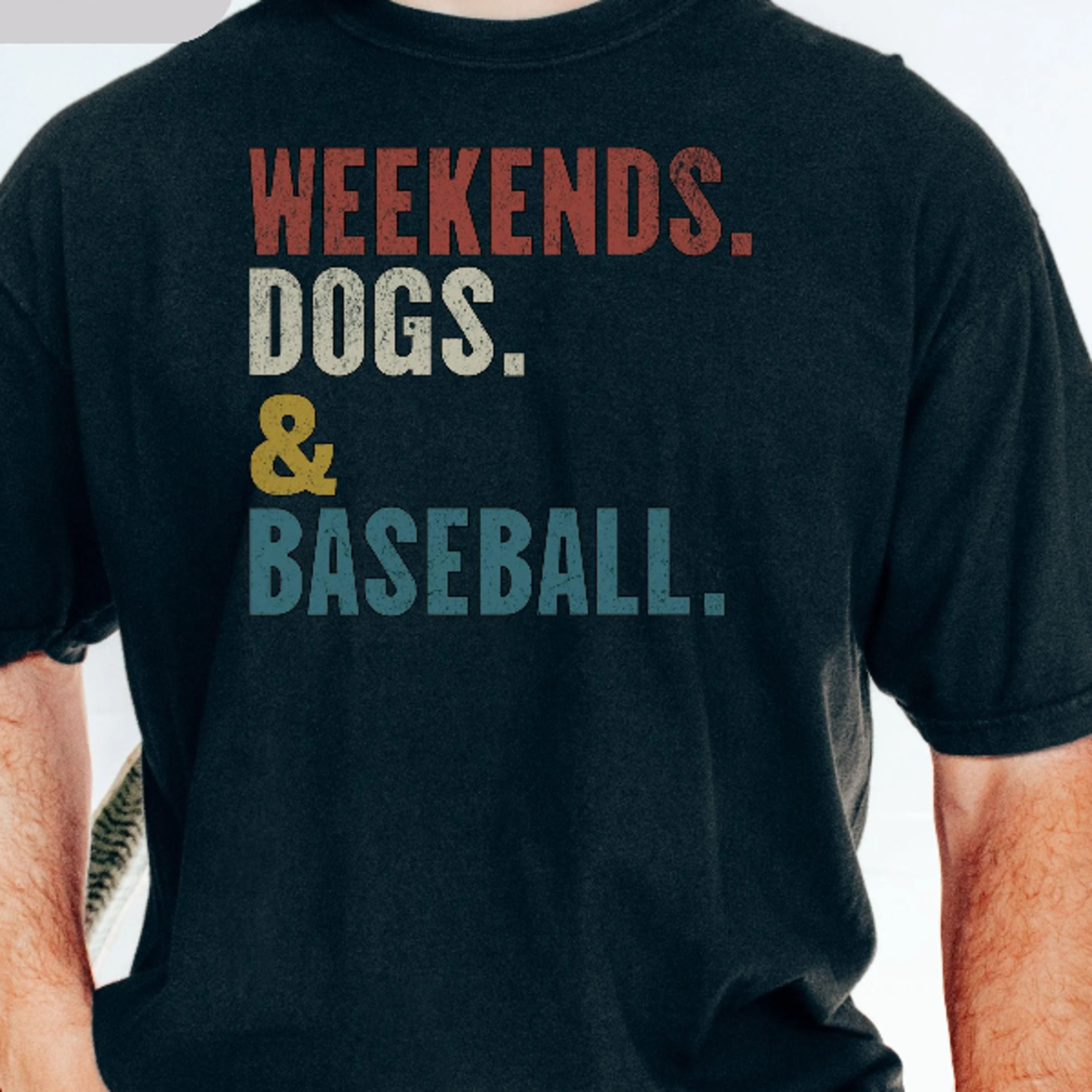 weekends dogs baseball shirt – dog dad baseball tee for weekend lovers & pet fans