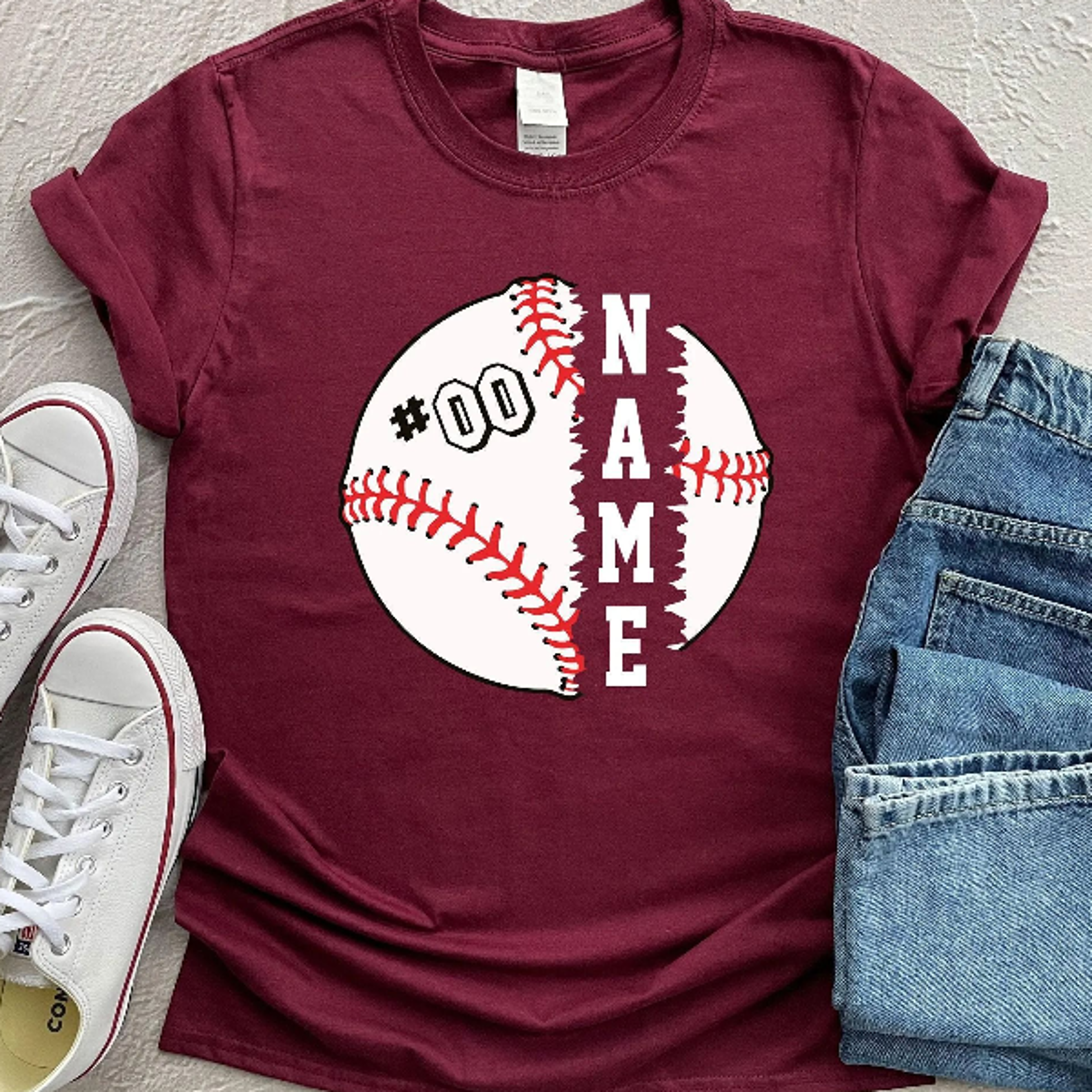 personalized baseball team shirt – custom name & number game day tee