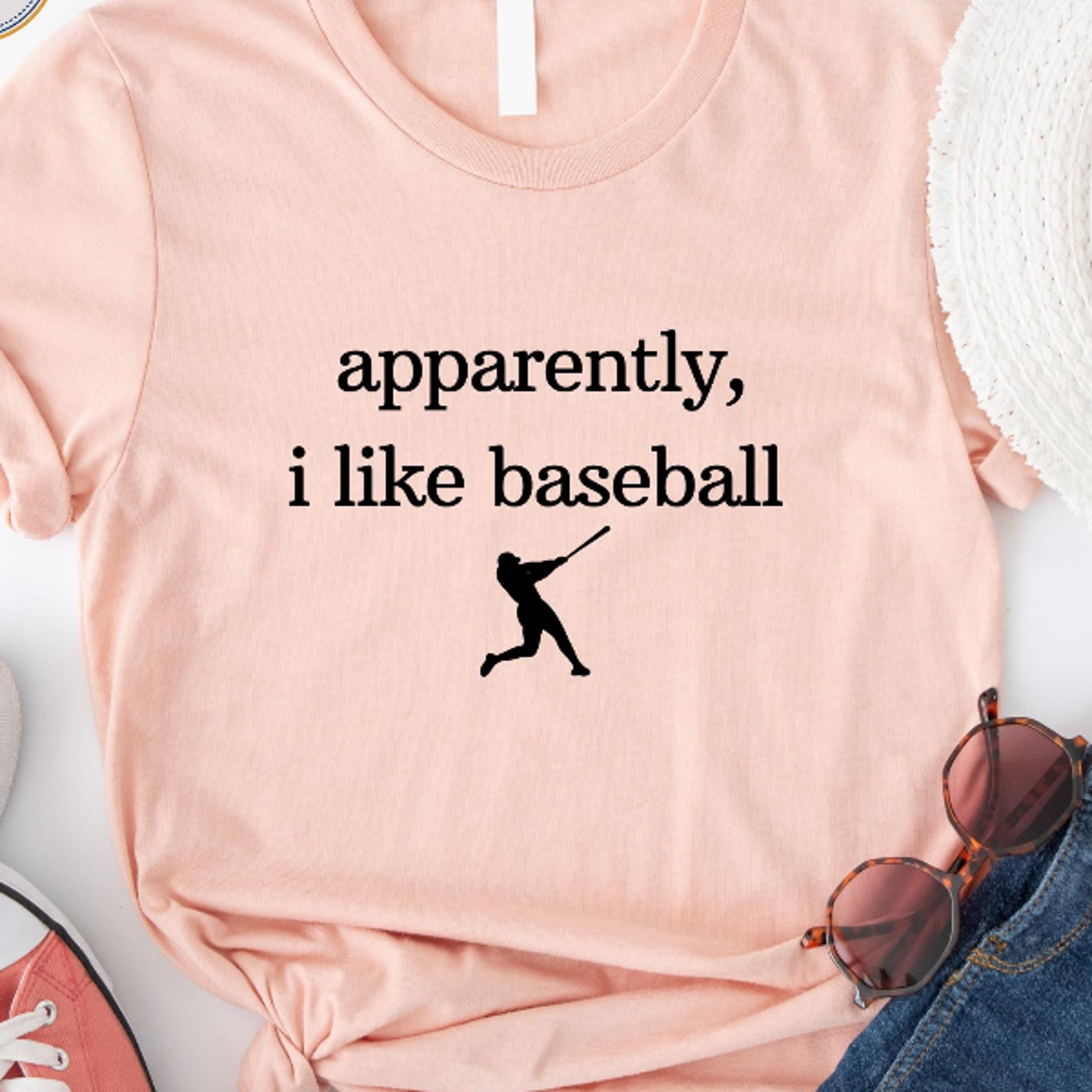 apparently i like baseball shirt – funny game day sports mom graphic tee