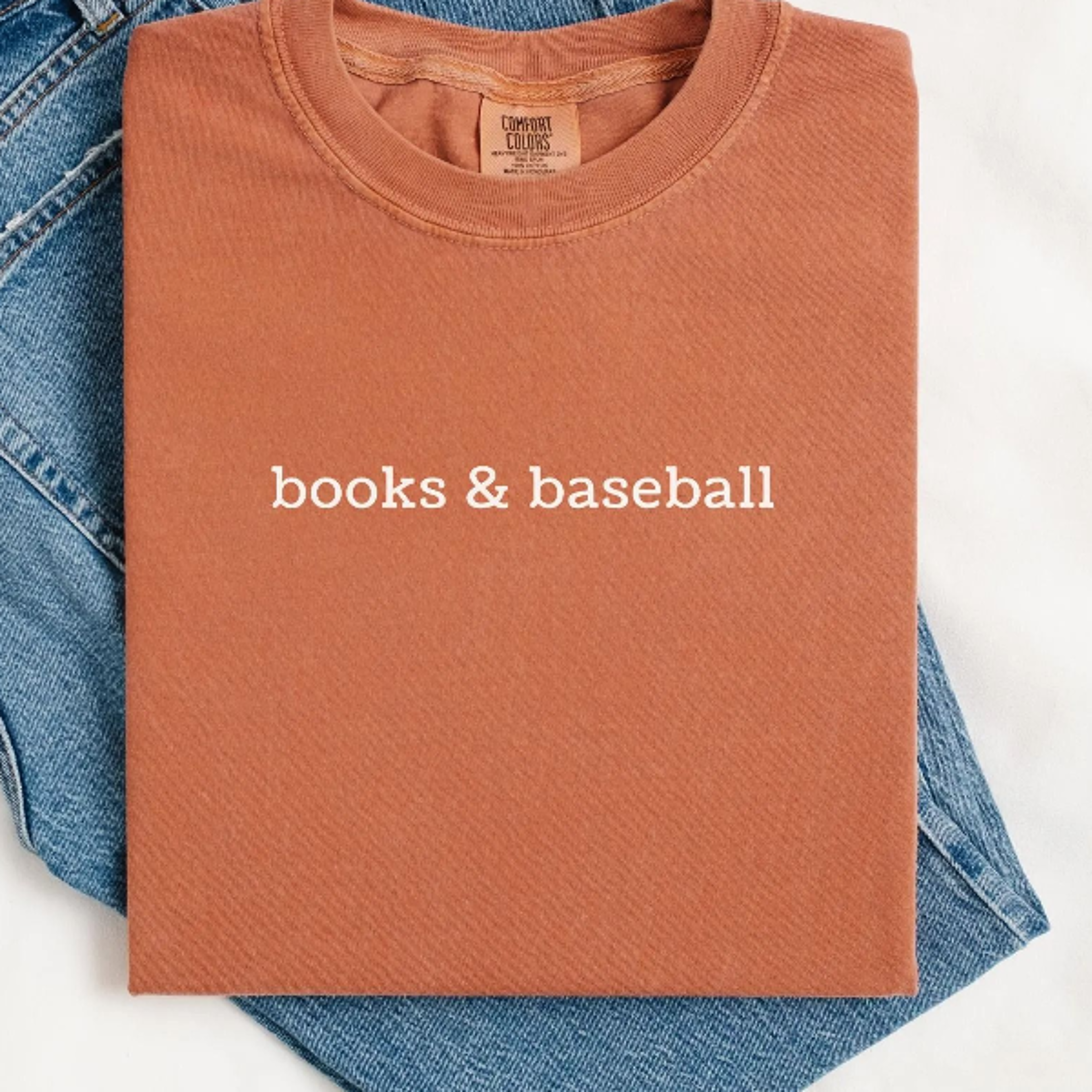 books & baseball shirt – gift for sports moms book lover baseball fan tee