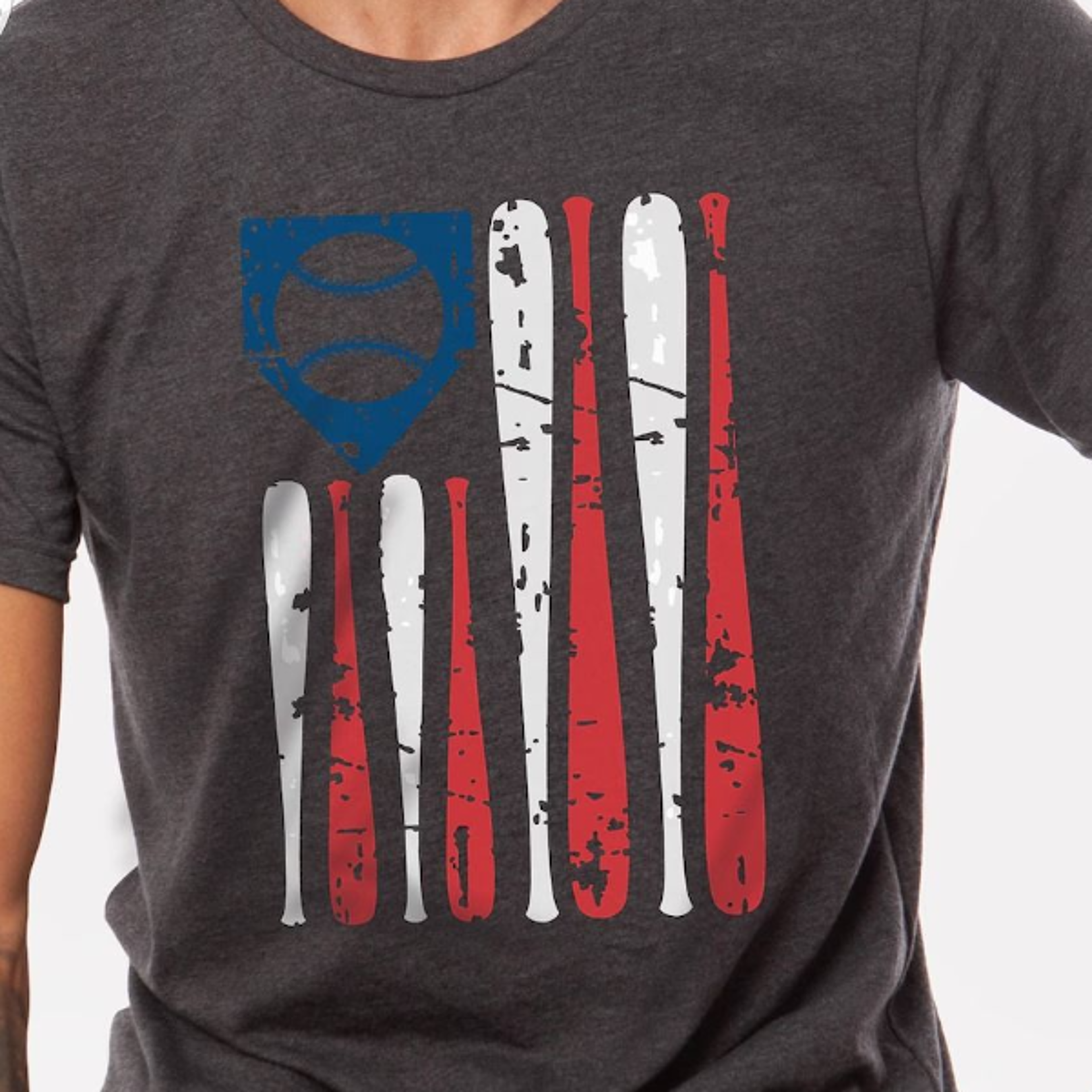 patriotic baseball flag t-shirt – american flag baseball fan tee for men