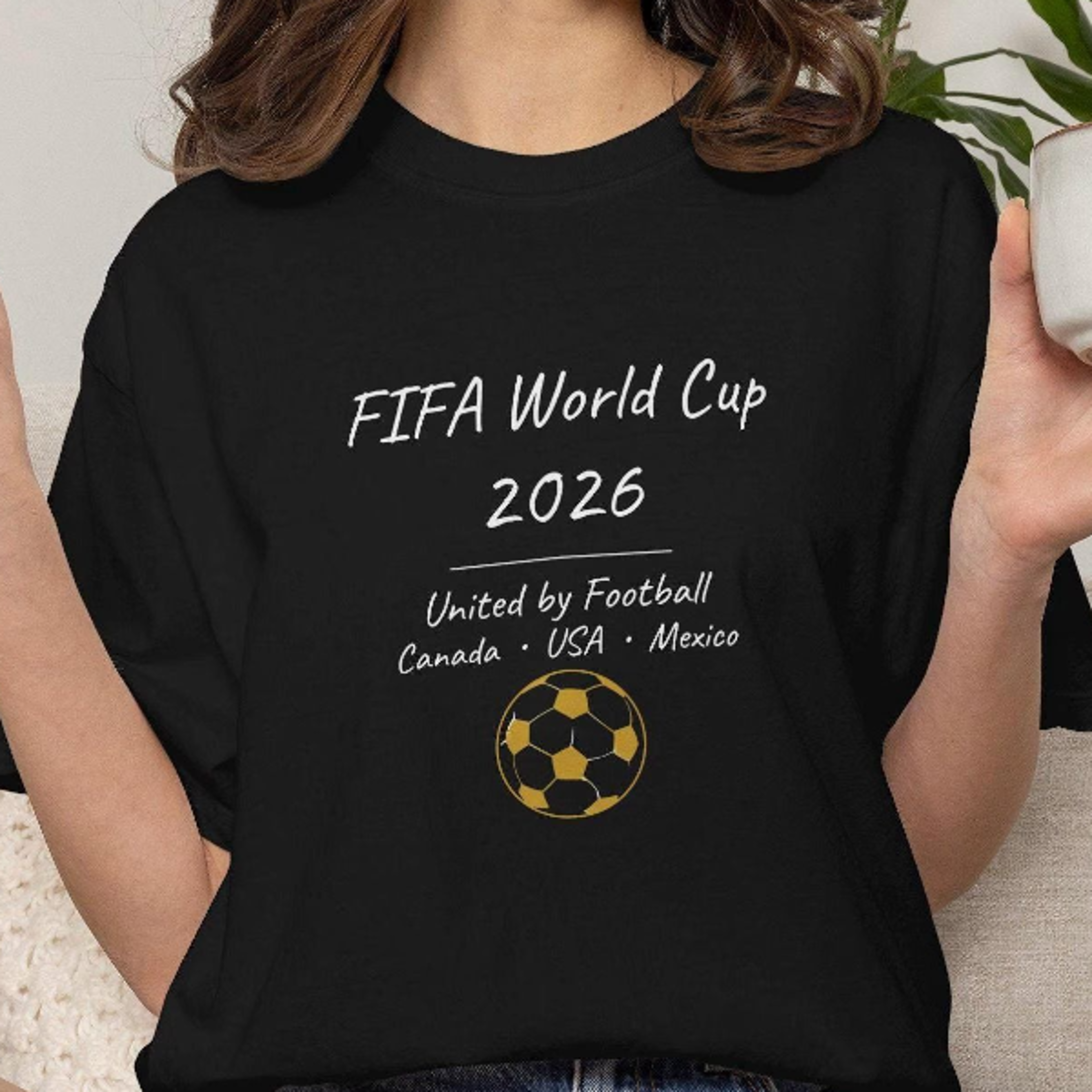 united by football world cup 2026 shirt – handwritten soccer fan graphic tee