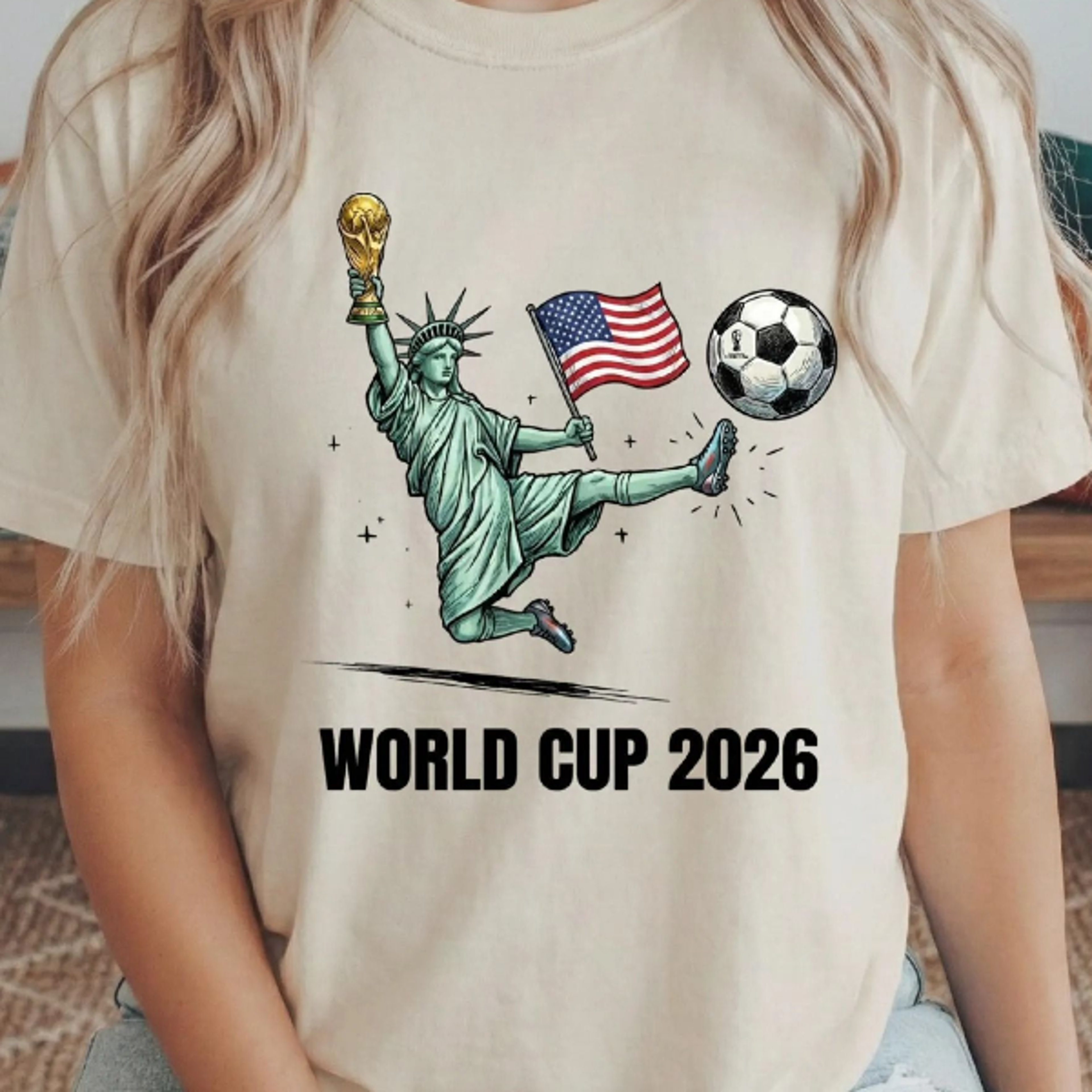 world cup 2026 t-shirt – statue of liberty soccer graphic tee | usa soccer team fan shirt