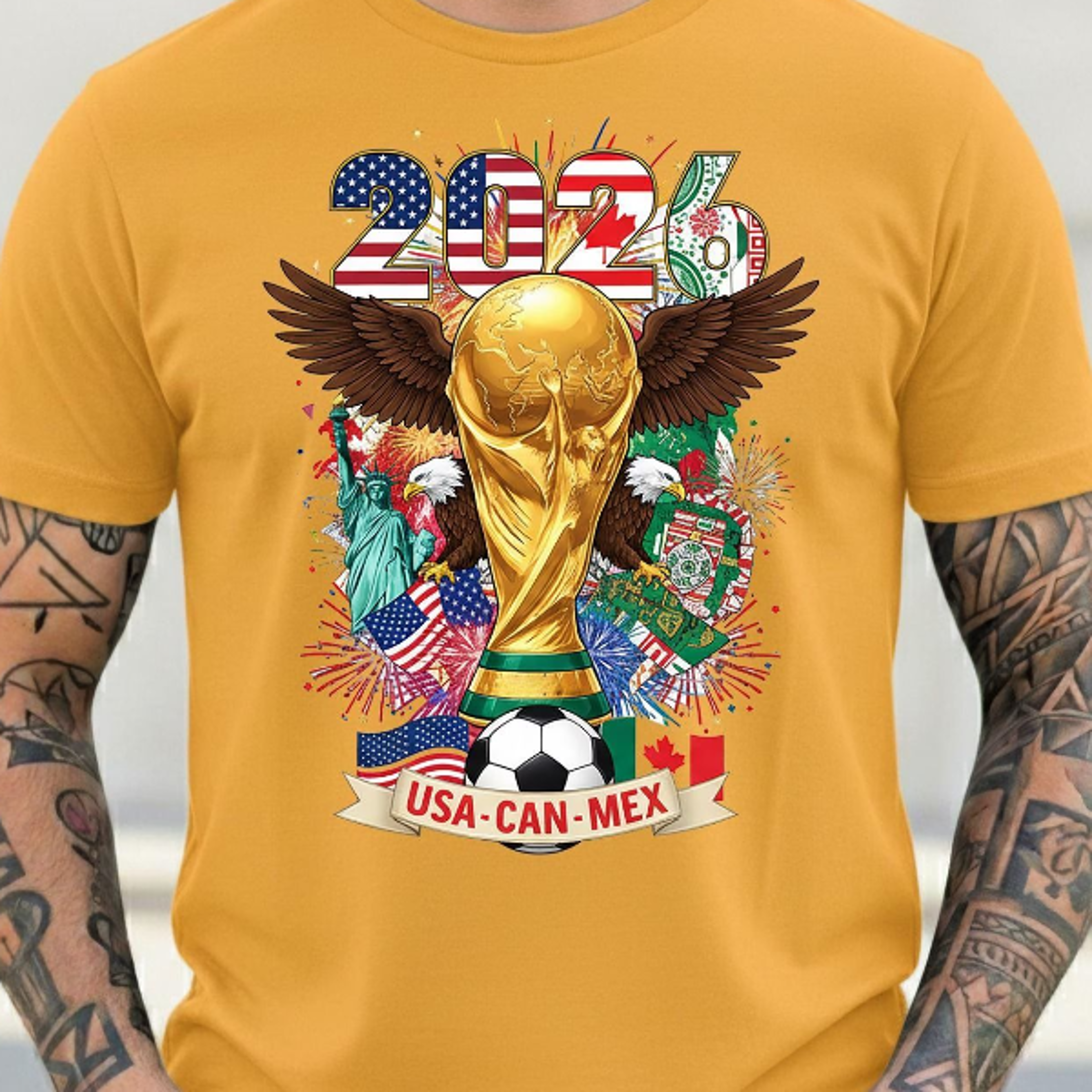 USA Canada Mexico Tee  International Football 2026 Fan Shirt  Soccer Championship Sport Fan Tee 1