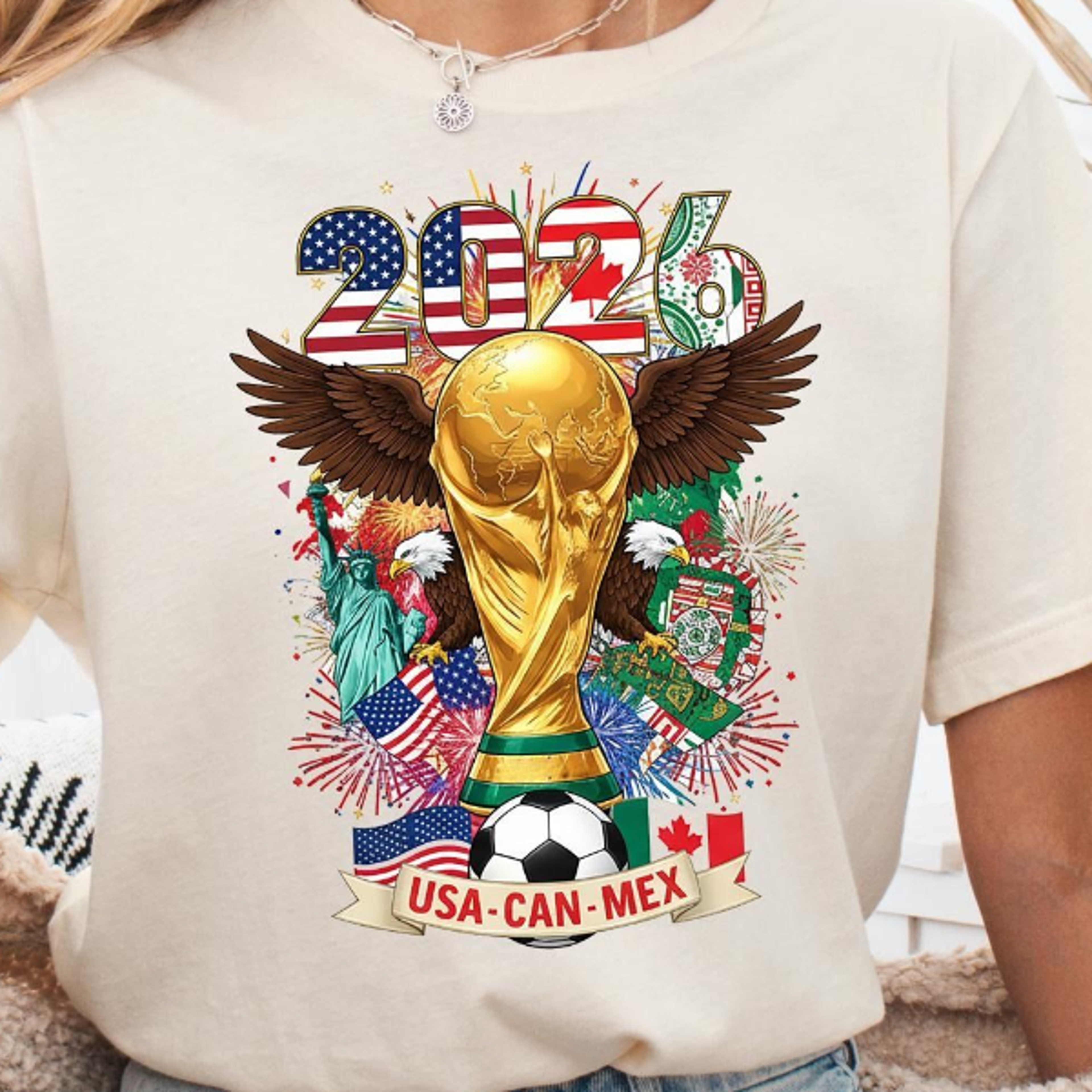USA Canada Mexico Tee  International Football 2026 Fan Shirt  Soccer Championship Sport Fan Tee 2